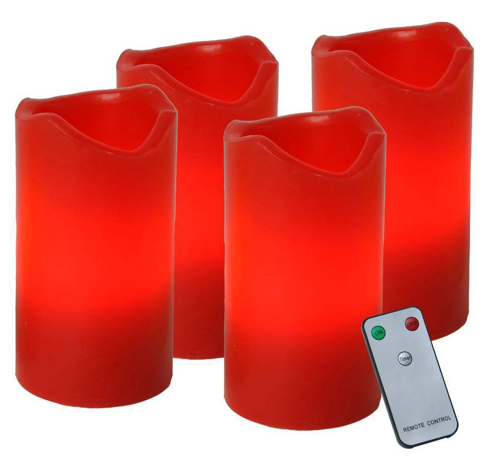 EGLO Dekolicht »ADVENT«, 4 flammig, Leuchtmittel LED-Modul | LED wechselbar, künstliche Kerzen, Timer-Funktion und Fernbedienung, Batterie, 10 cm
