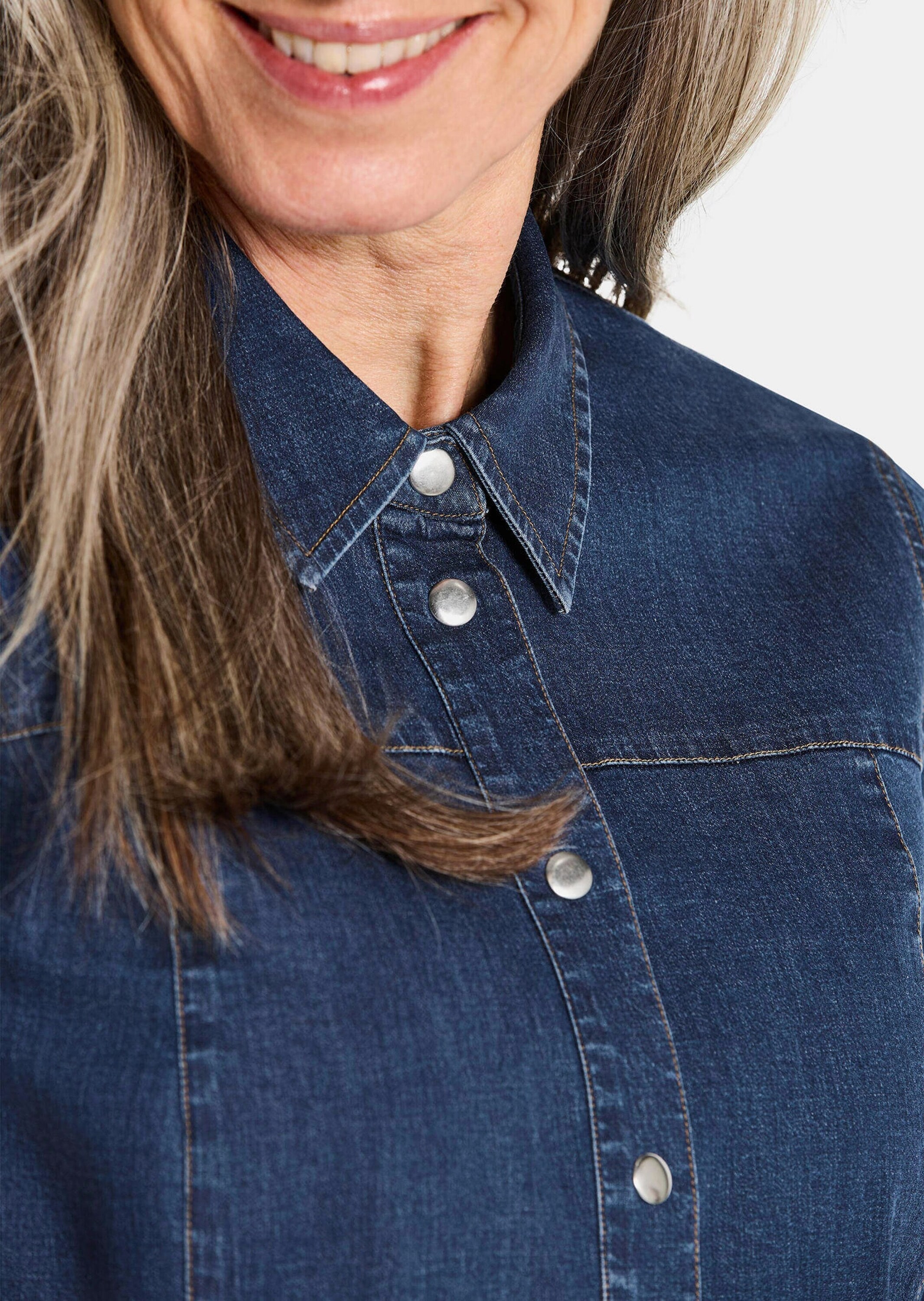 GOLDNER Hemdbluse »Jeanshemd aus Baumwoll-Stretch«