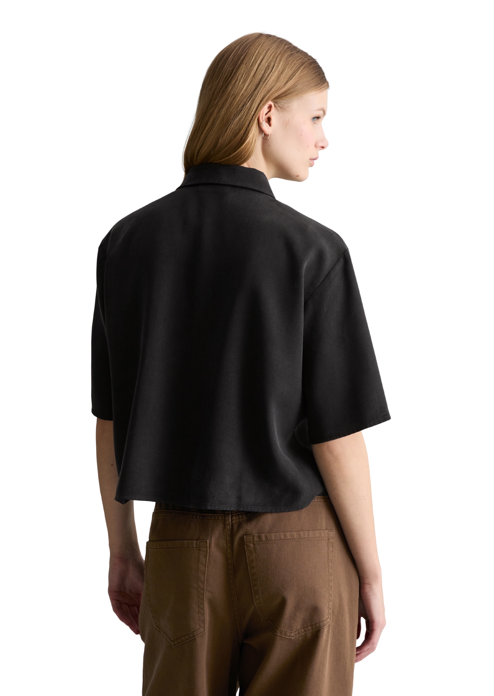 Marc O'Polo DENIM Kurzarmbluse Croped, relaxed fit