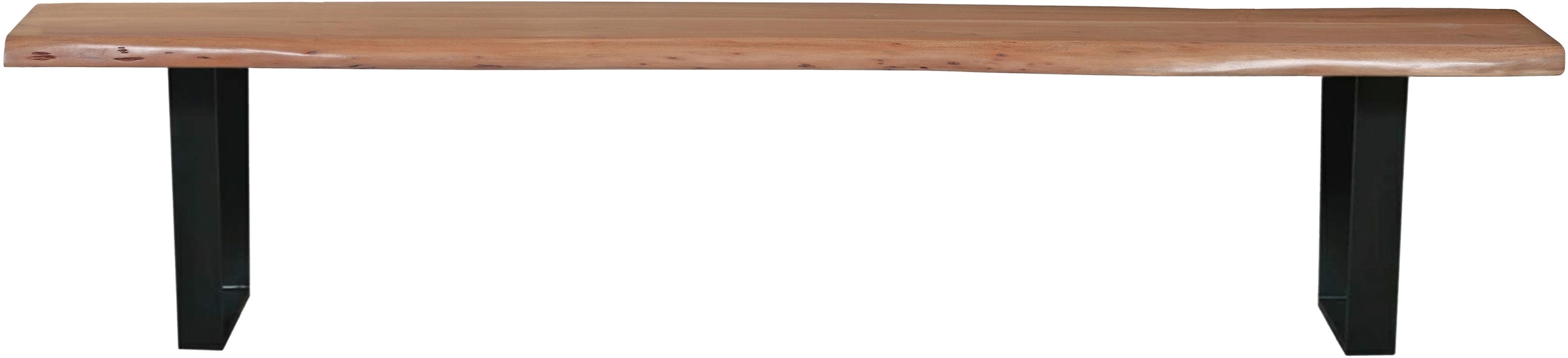 SIT Bank »Tables&Tops«, aus massiver Akazie, mit schwarzem Metallgestell
