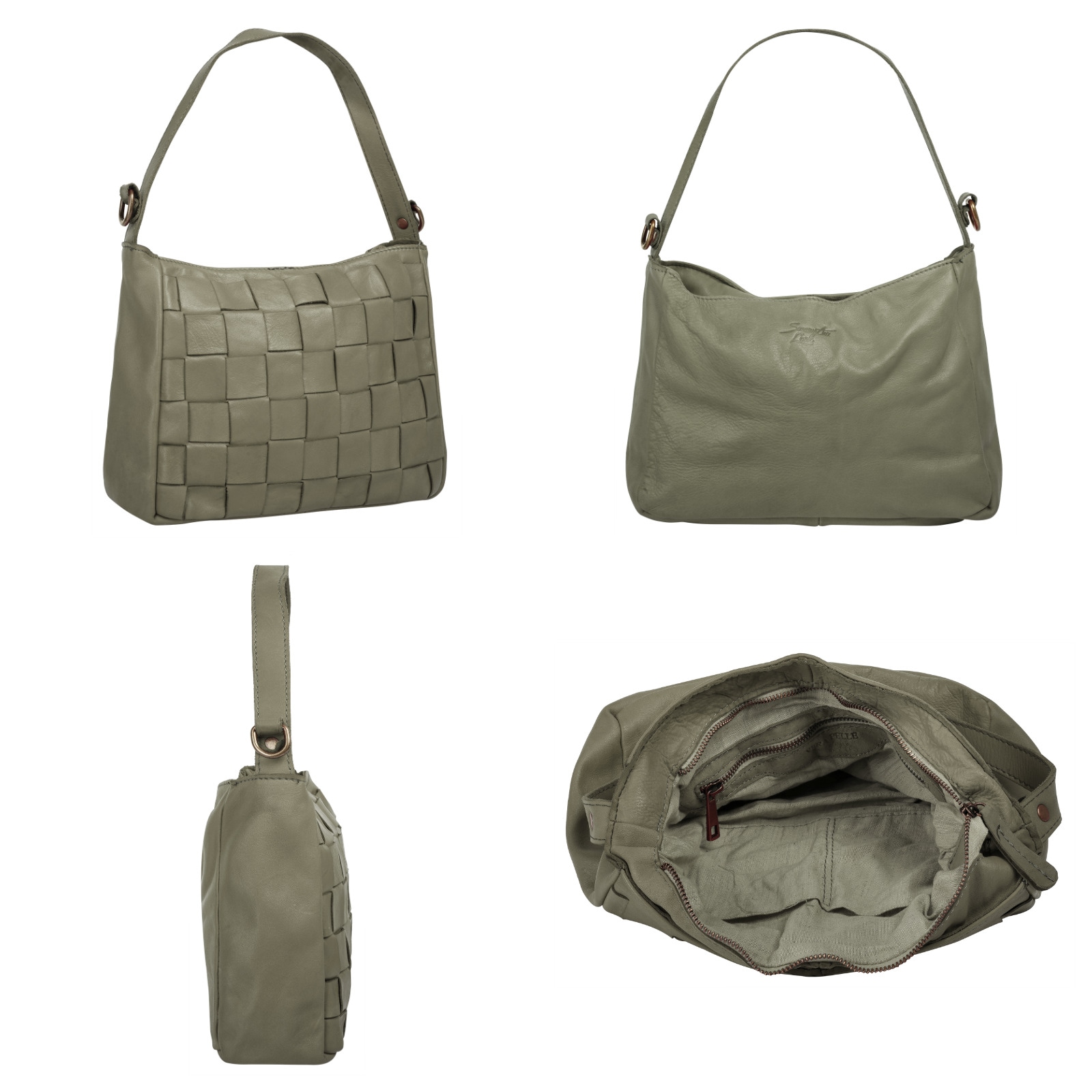 Samantha Look Umhängetasche, echt Leder, Made in Italy