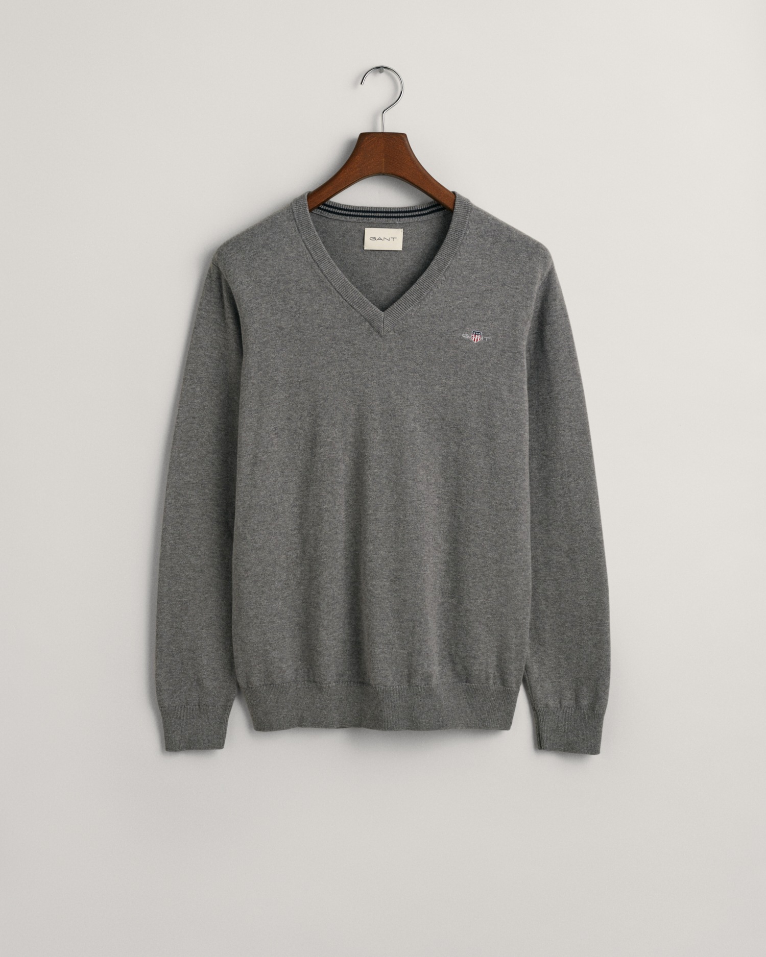 Gant V-Ausschnitt-Pullover »Classic Cotton V-Neck«, Premium Strickjersey aus weicher 100% Baumwolle, Übergangspullover