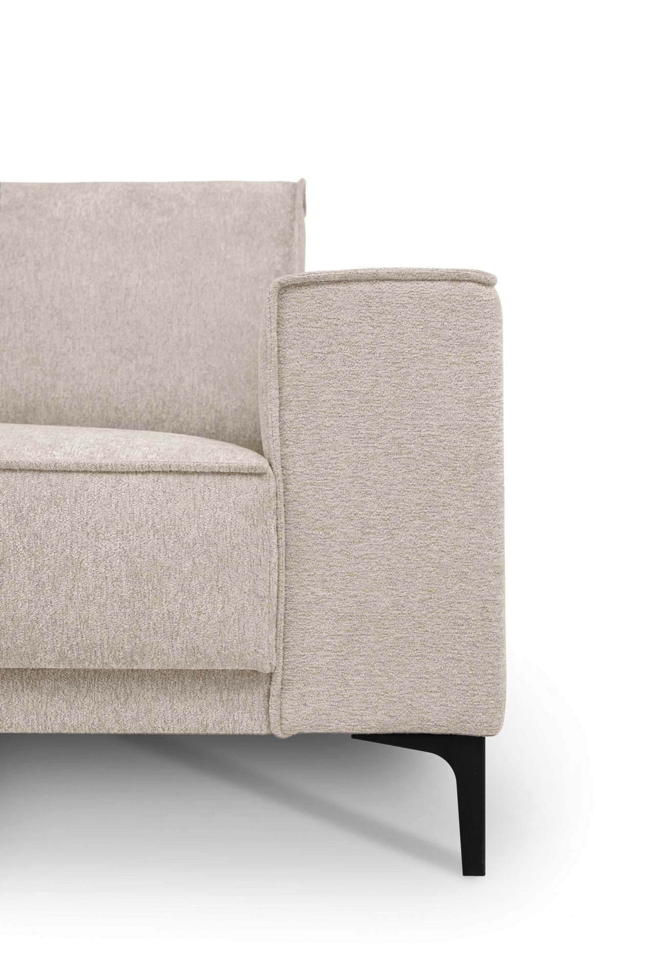 Places of Style Ecksofa »Polsterecke Oland, Struktur, Flachgewebe, Luxus-Microfaser, Boucle«, L-Form, 289 cm, Wellenunterfederung, Skandi-Design, Metallfüße