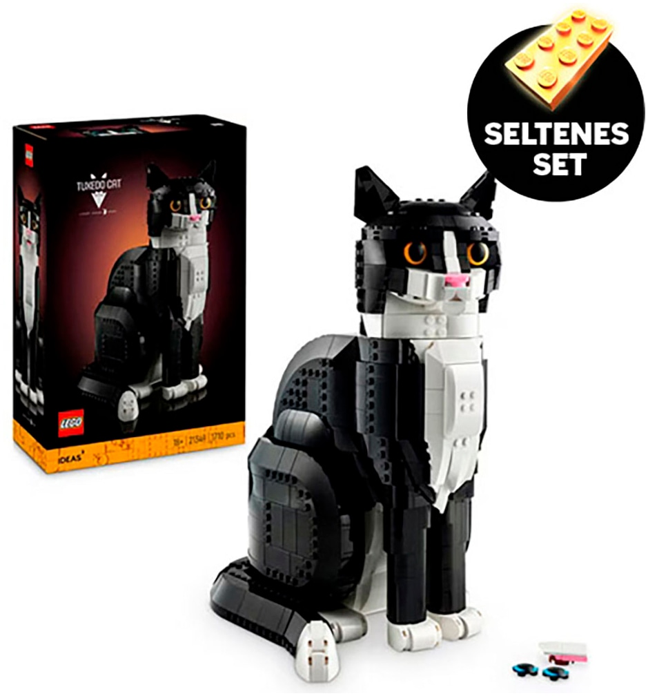 LEGO® Konstruktionsspielsteine »Schwarz-weiße Katze (21349), LEGO Ideas«, (1710 St.), Seltenes Set; Made in Europe