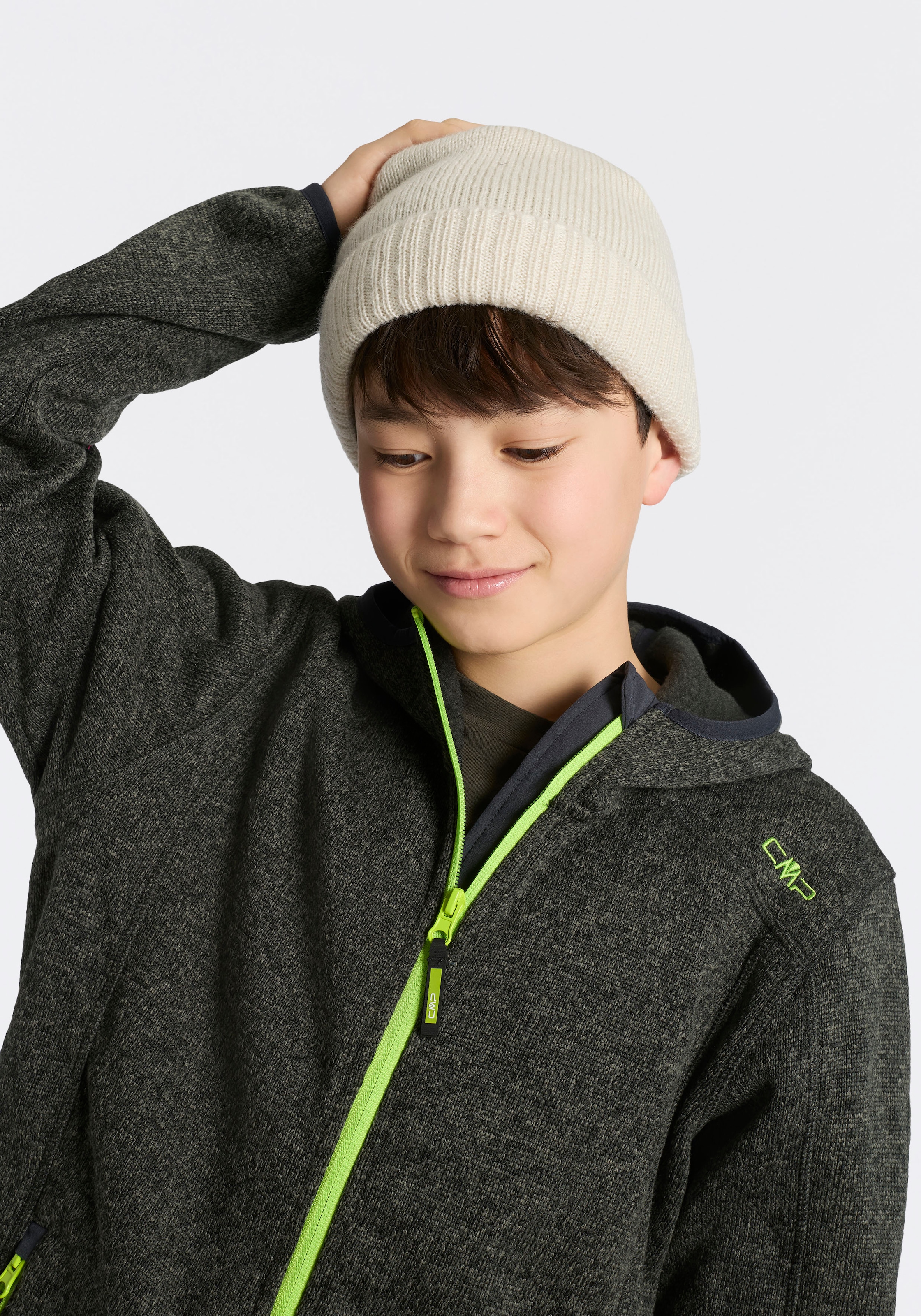 CMP Strickfleecejacke »KID JACKET FIX HOOD« mit Kapuze Übergangsjacke für Kinder und Jugendliche