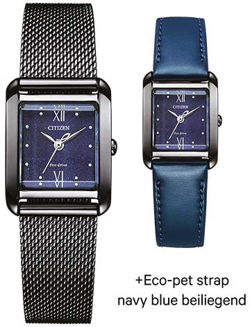 Citizen Solaruhr, (Set, 2 tlg., mit Wechselband), Armbanduhr, Damenuhr, Edelstahlarmband, Saphirglas