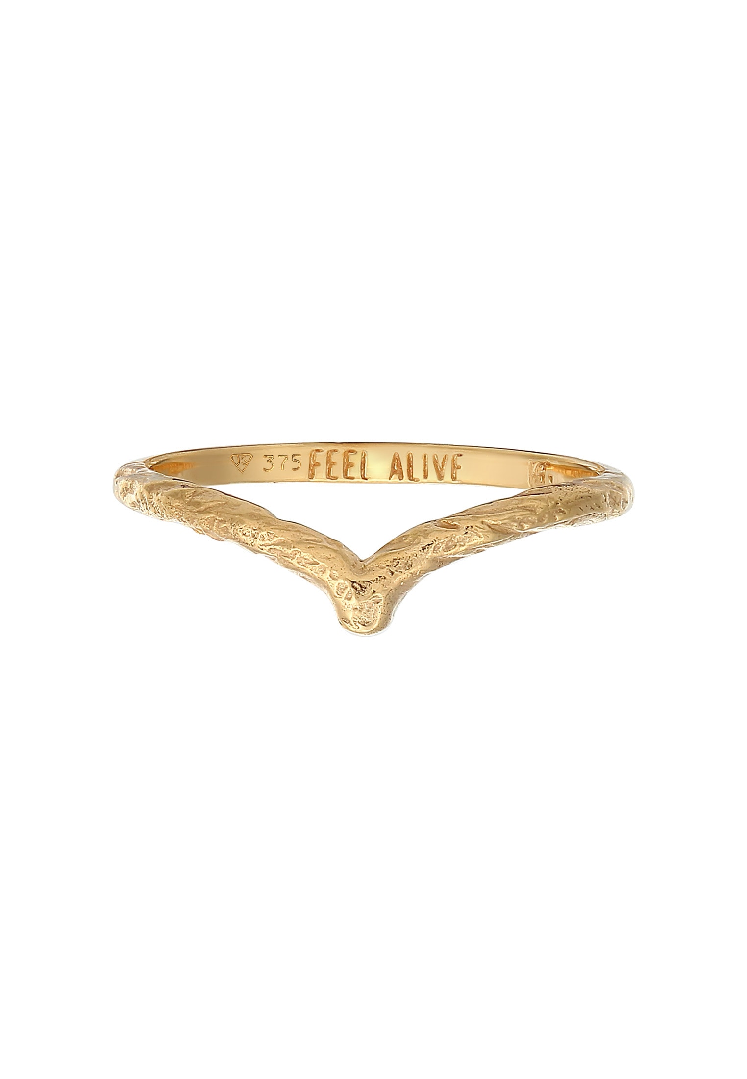 HAZE & GLORY Silberring »Ring V-Form Vintage - Feel Alive 375 Gelbgold«