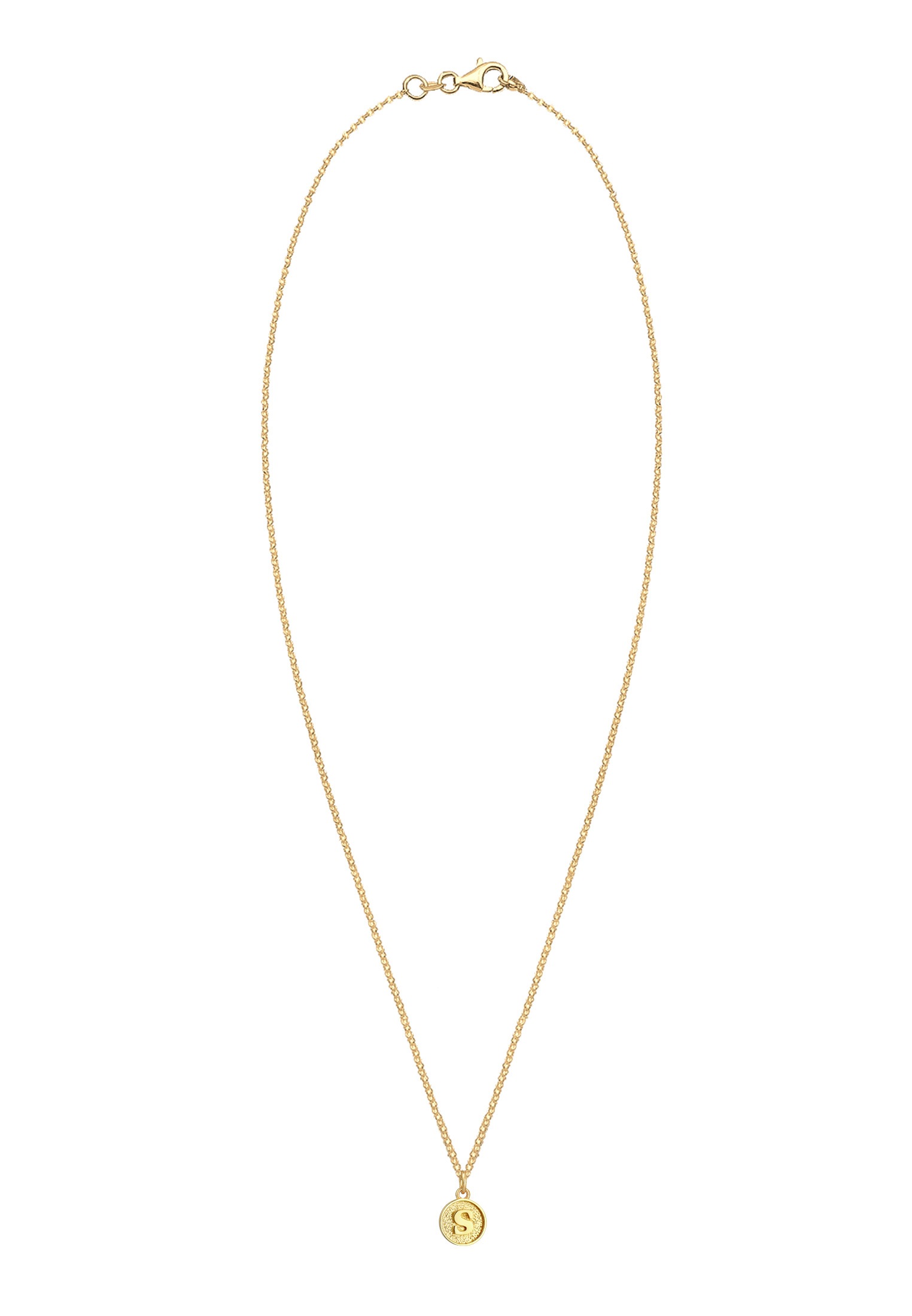 Elli Kette mit Anhänger »Halskette Plättchen Vintage Buchstabe S Initialen 925 Sterling Silber«