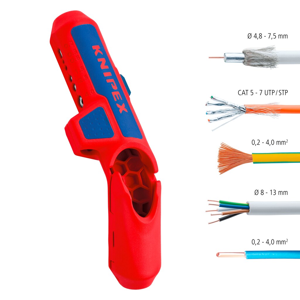 Knipex Abmantelungszange »16 95 01 SB ErgoStrip® Universal«, (1 tlg.)