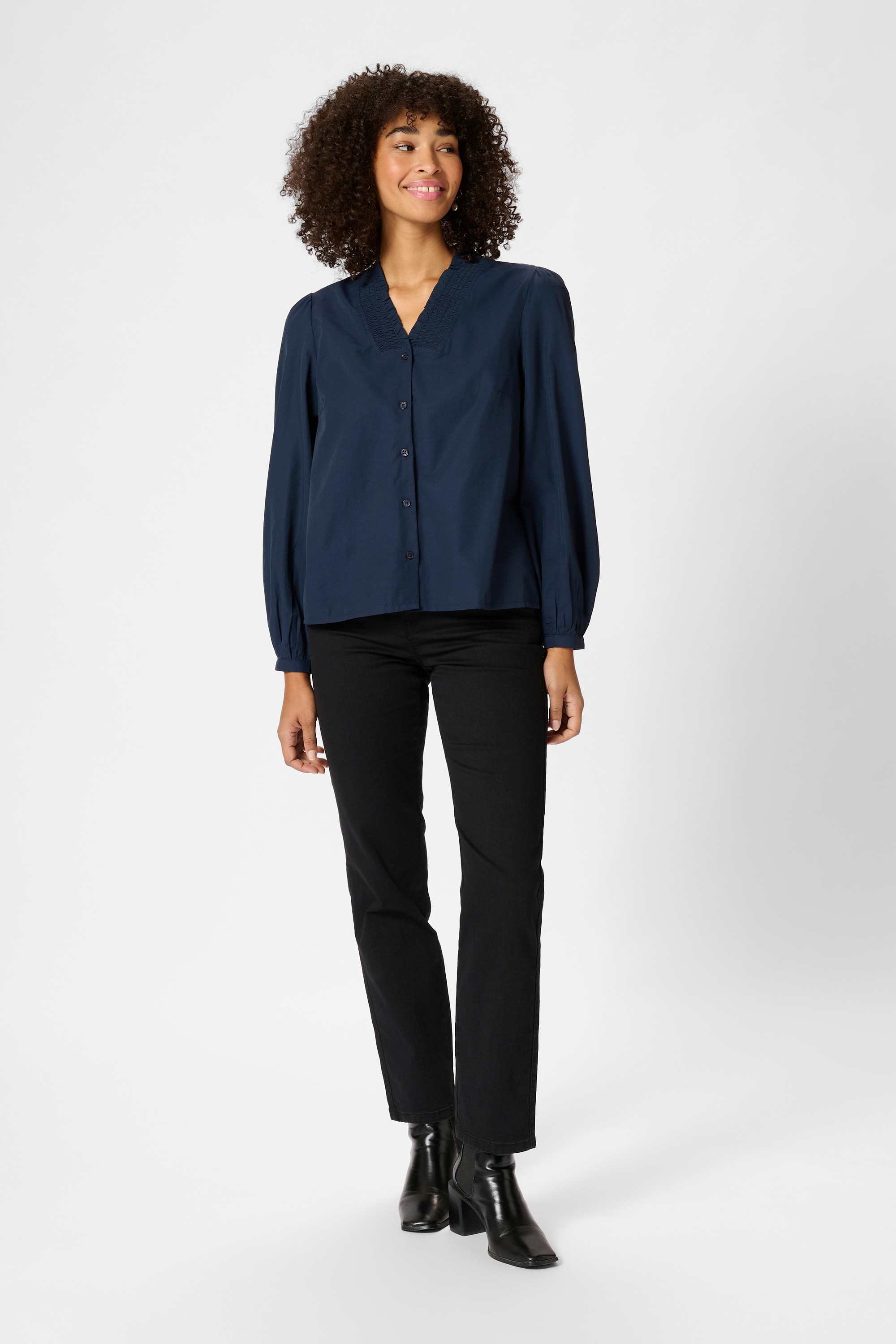 KAFFE Langarmbluse »Damen Bluse langarm KAmaia«