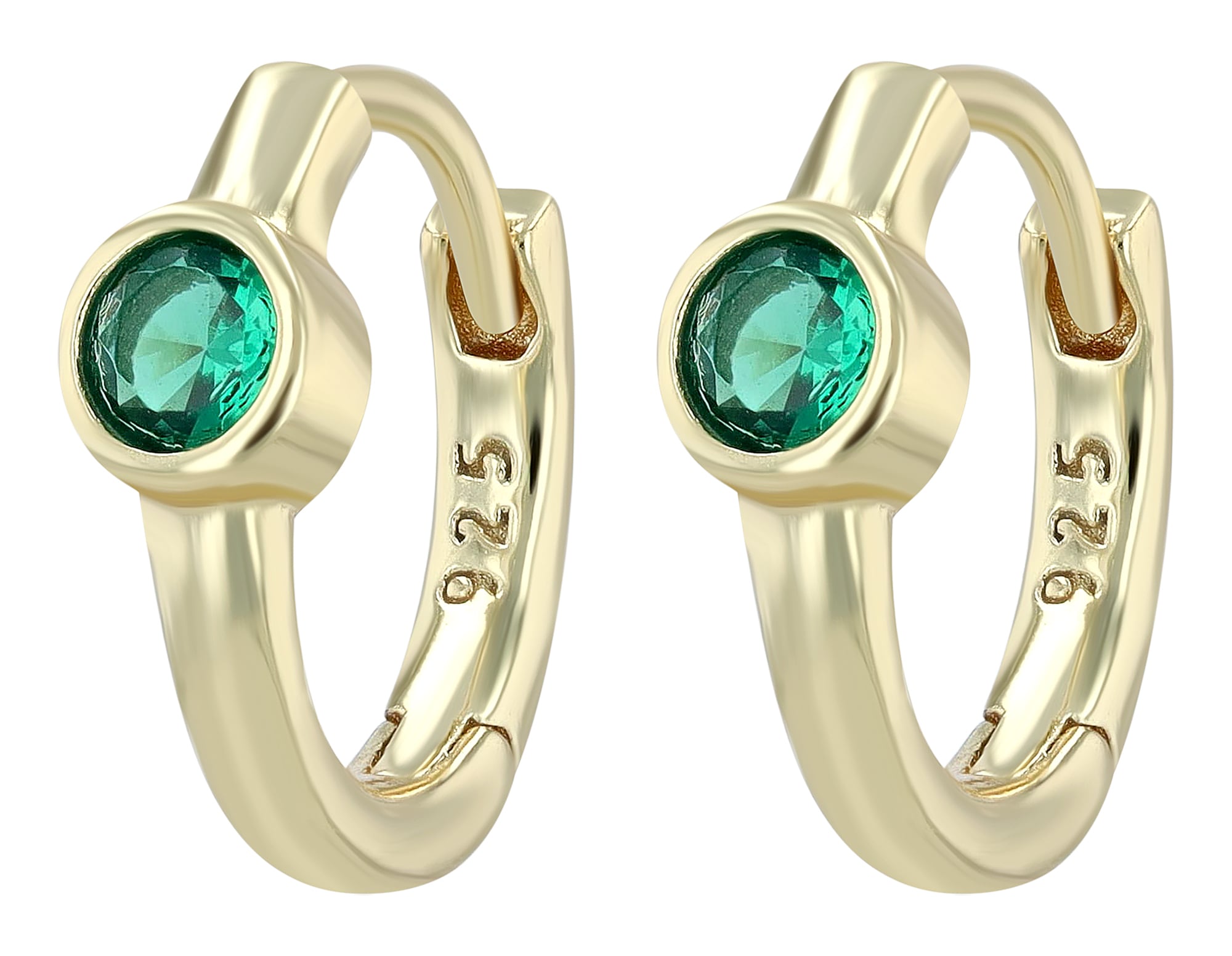 Adelia´s Paar Creolen »Damen Ohrringe ¿ Klappcreole aus 925 Silber mit Zirkonia«