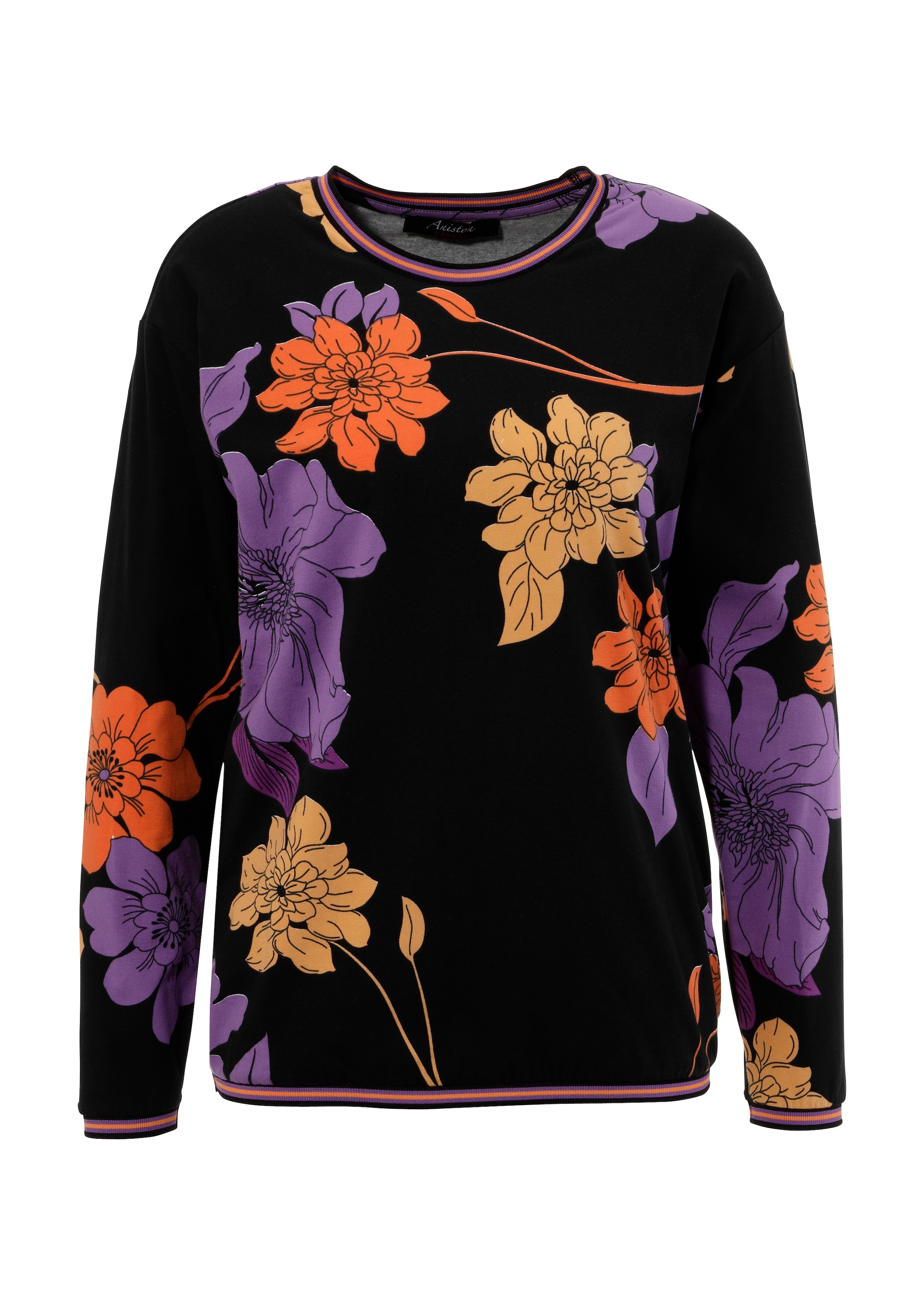 Aniston CASUAL Sweatshirt, mit großflächigen Blumen bedruckt