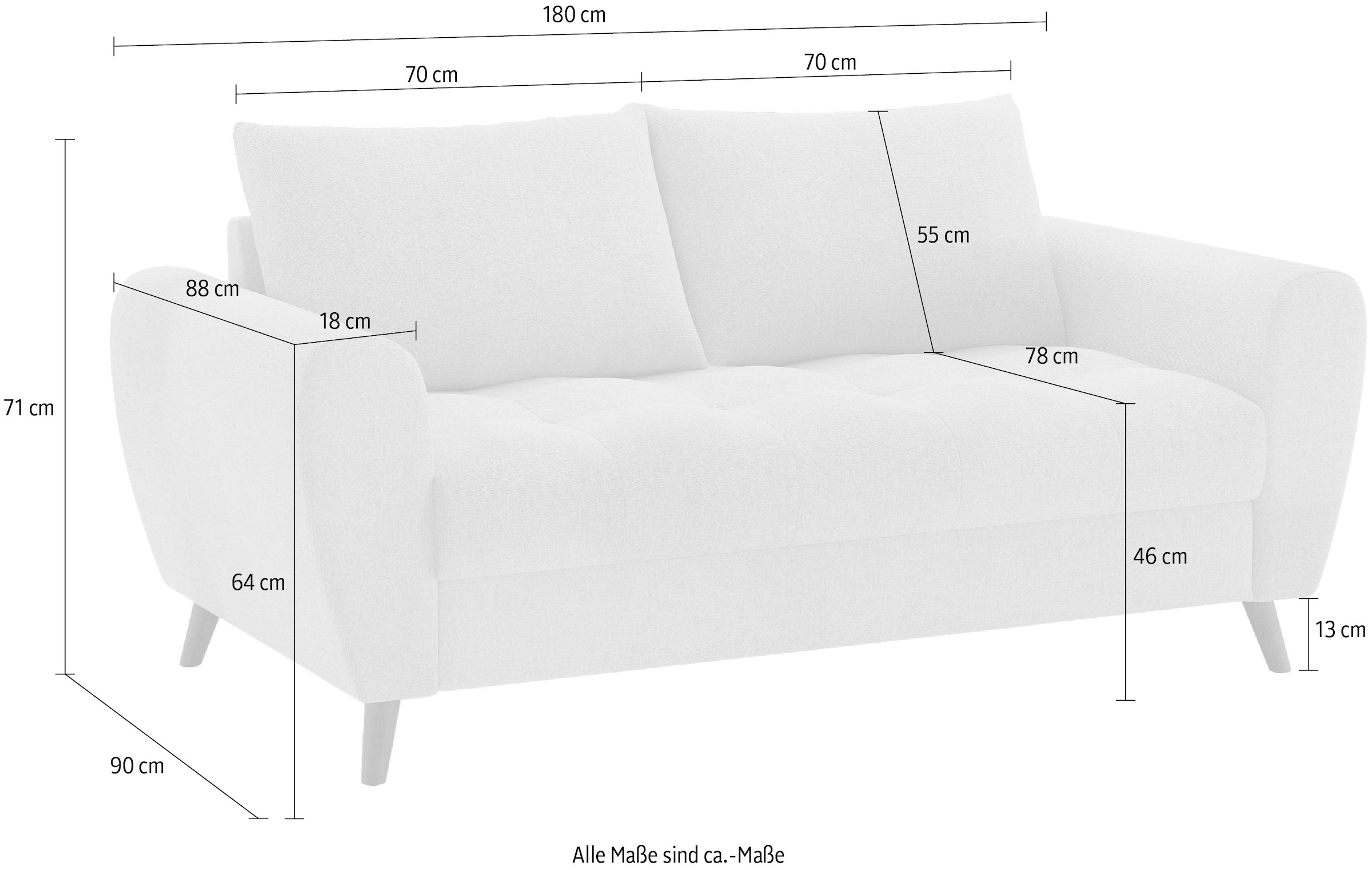 Home affaire 2,5-Sitzer »Blackburn II«, Mit Kaltschaumpolsterung bis 140 kg belastbar