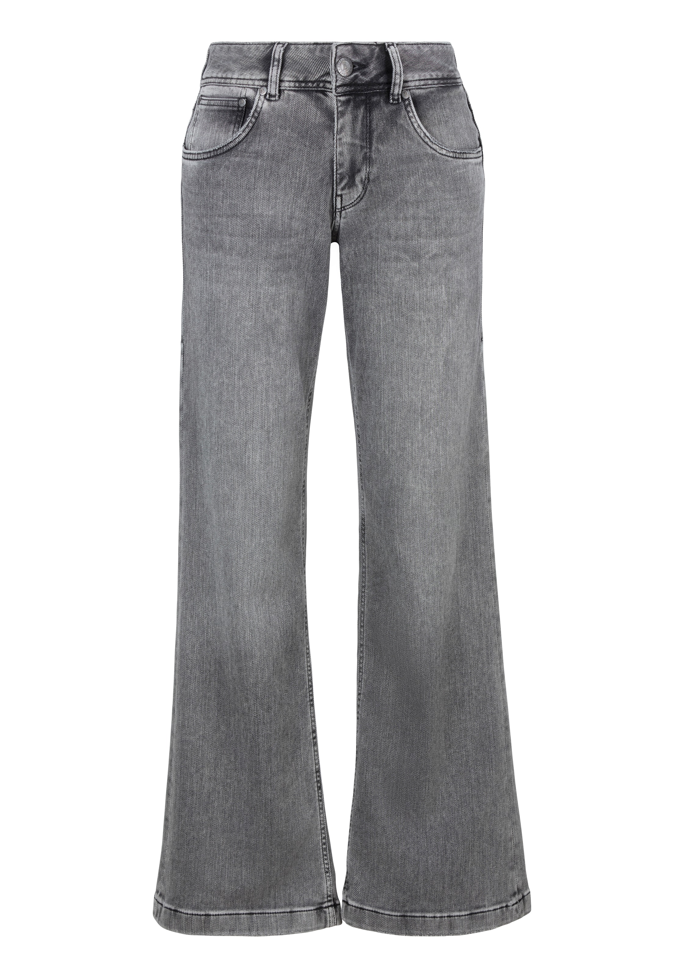 Herrlicher Bootcut-Jeans »Edna Organic Denim Brushed«, mit markanten Taschenabnähern hinten