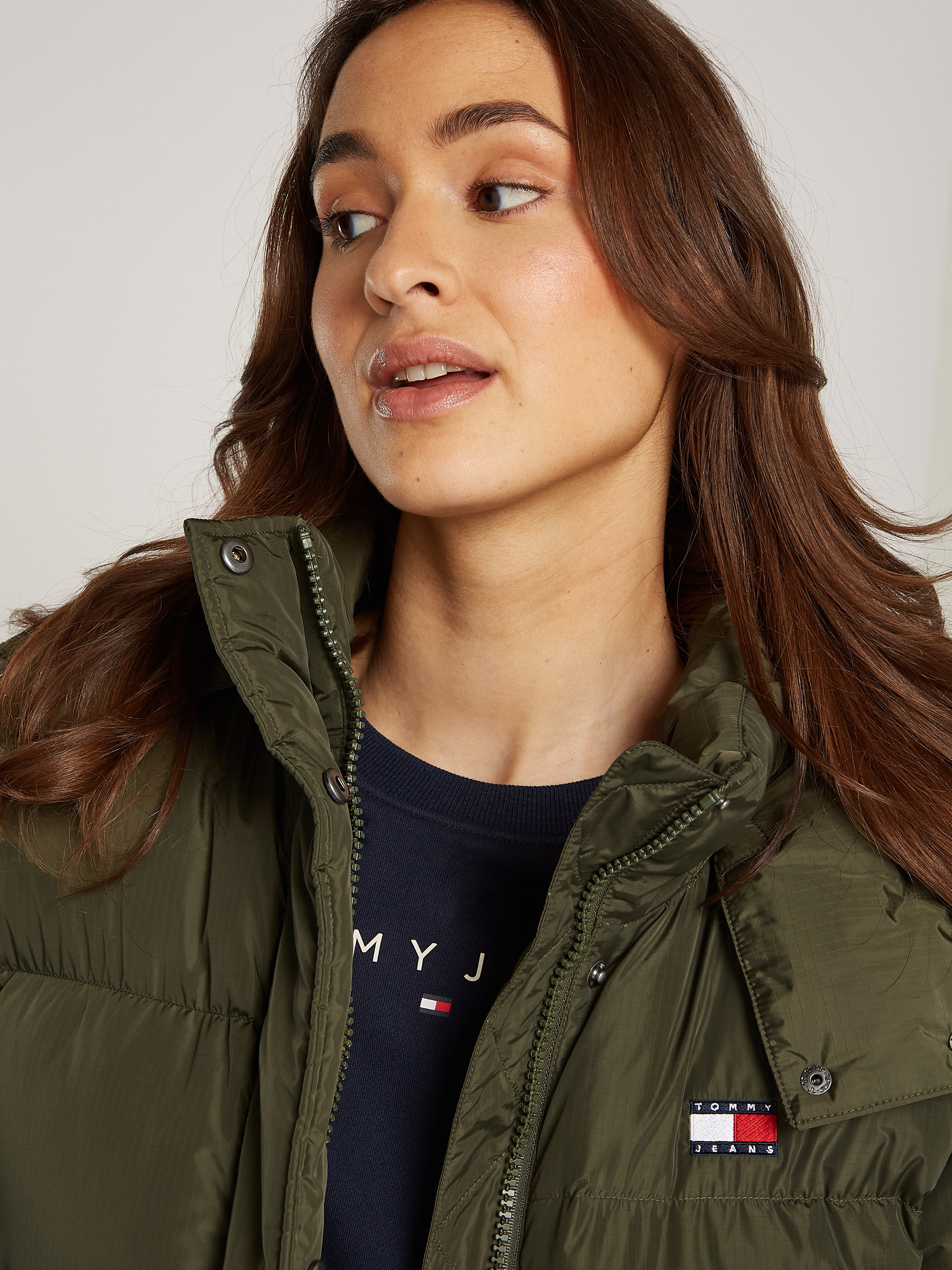 Tommy Jeans Curve Steppmantel »TJW ALASKA LONG PUFFER EXT«, in Großen Größen