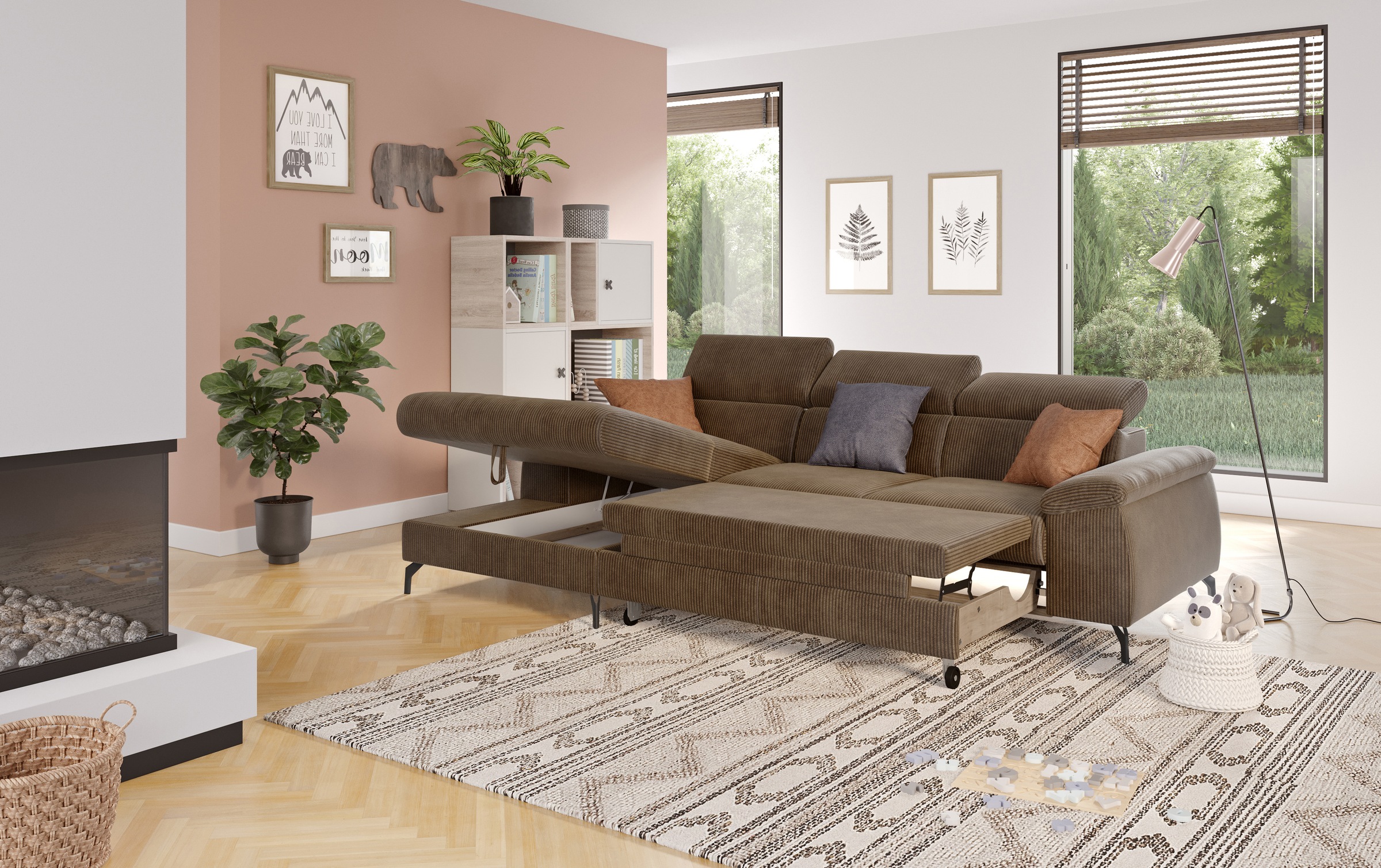 COTTA Ecksofa »Kitty L-Form«, mit Kopfteilverstellung, wahlweise mit Bettfunktion & Bettkasten