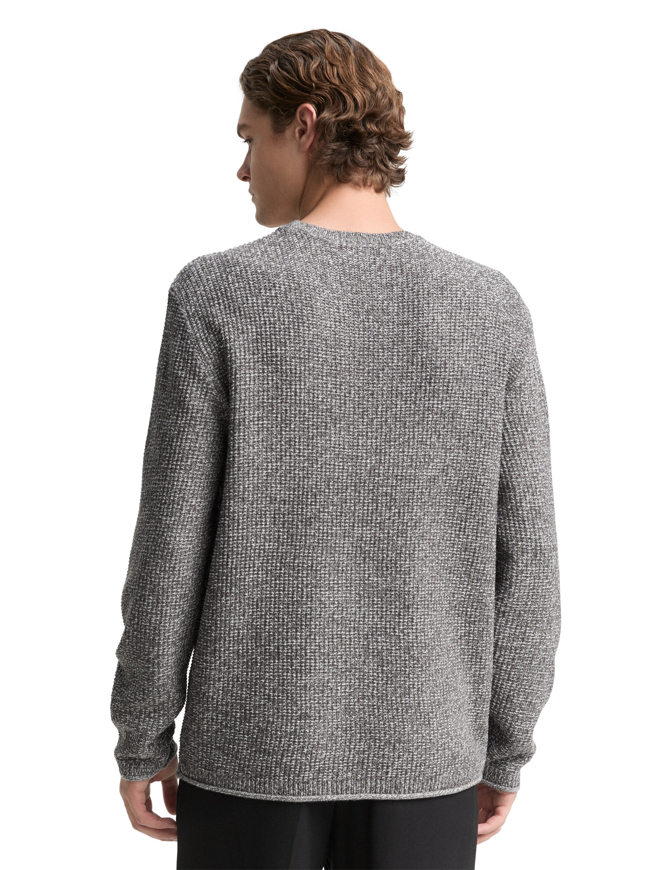 TOM TAILOR Denim Strickpullover mit Logo Stickerei