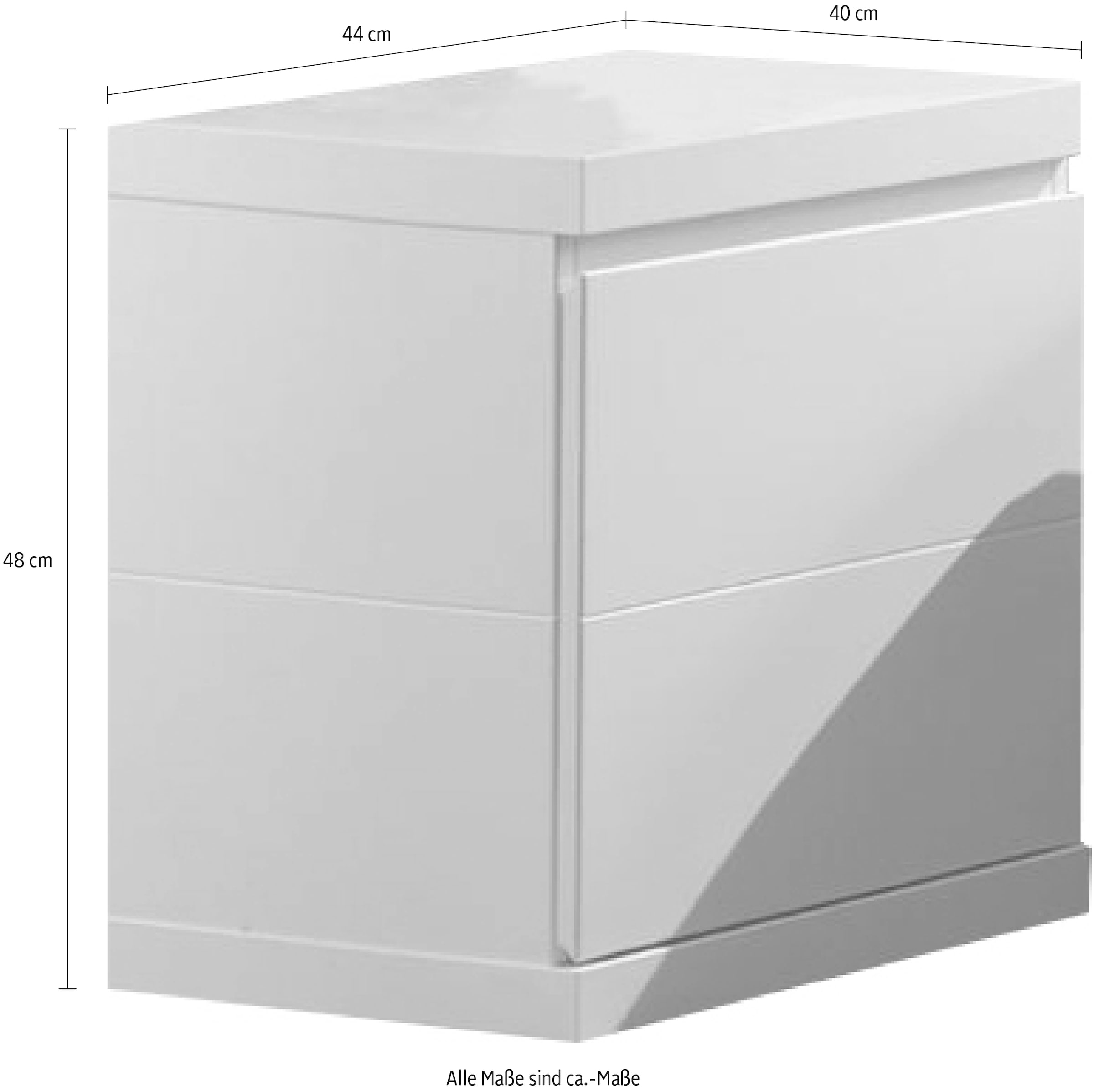 Vipack Nachtschrank, (Made in Europe), Nachtkonsole in gradlinigem Design, mit 1 Tür, Ausf. Weiß lackiert