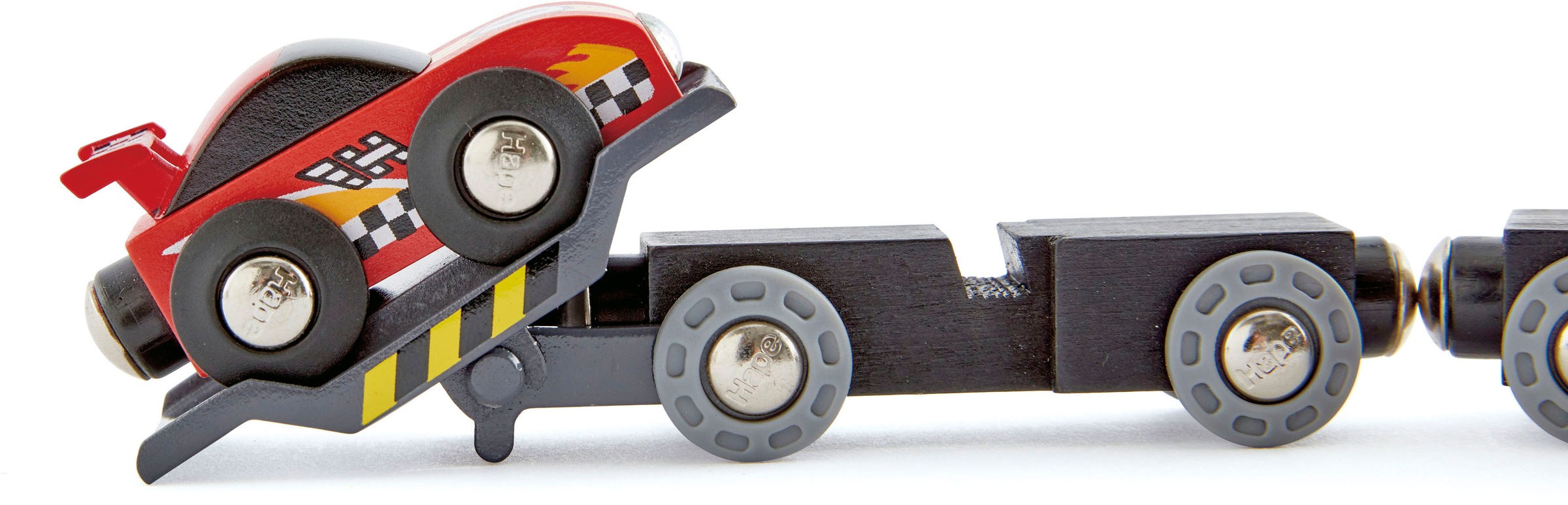 Hape Spielzeug-Eisenbahn »Rennwagen-Transporter«