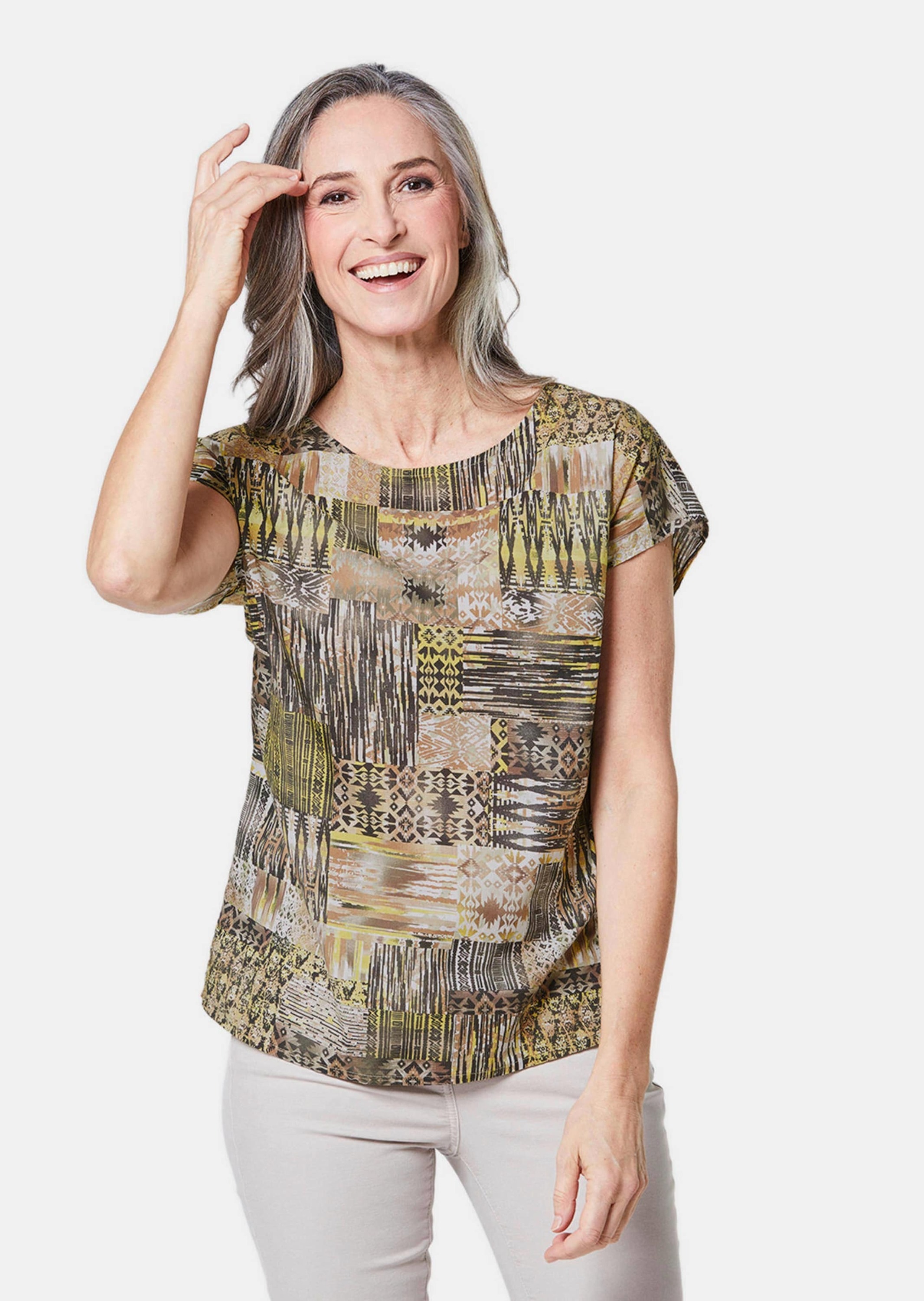 GOLDNER Druckbluse »Ultraleichte Druckbluse aus reiner Baumwolle«