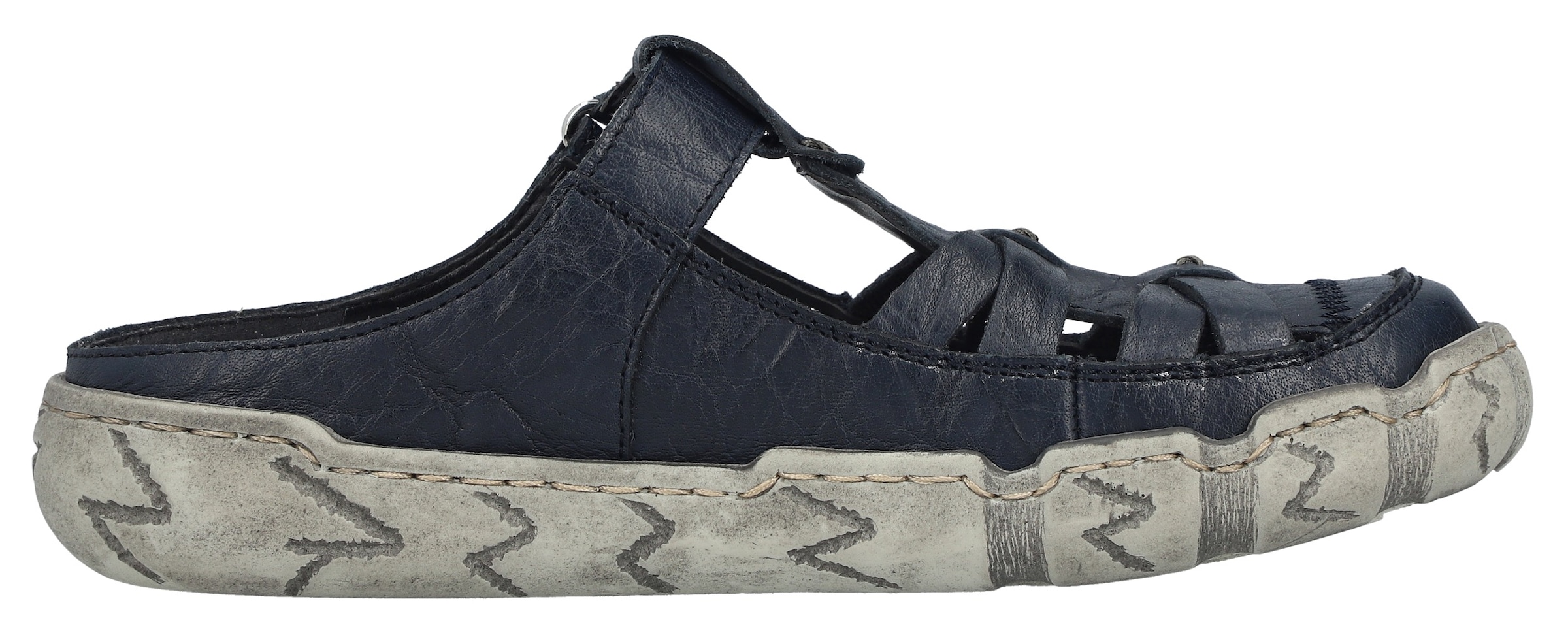 Rieker Clog  Sabot, Sommerschuh, Schlappen, Hausschuh mit Ziernähten