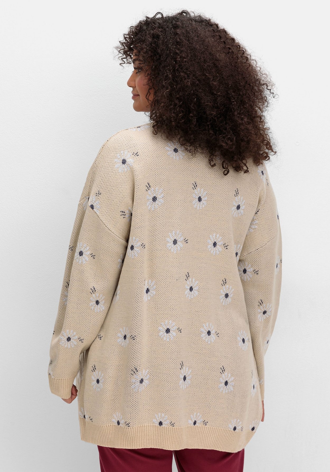 Sheego Strickjacke »Cardigan mit Blüten-Jacquardmuster«