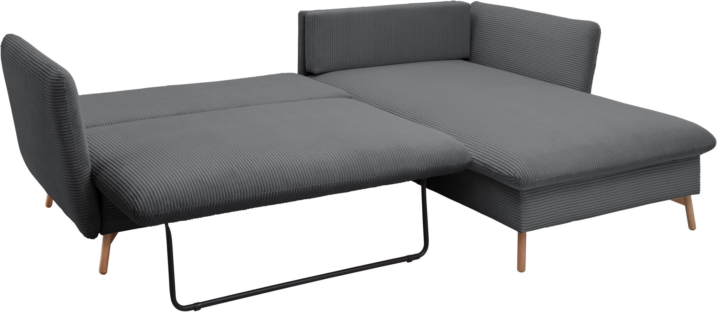 andas Ecksofa »MERLE, 258 cm, L-Form, traumhafter Cord,«, mit Bettfunktion und Bettkasten, Liegefläche 224 x 139