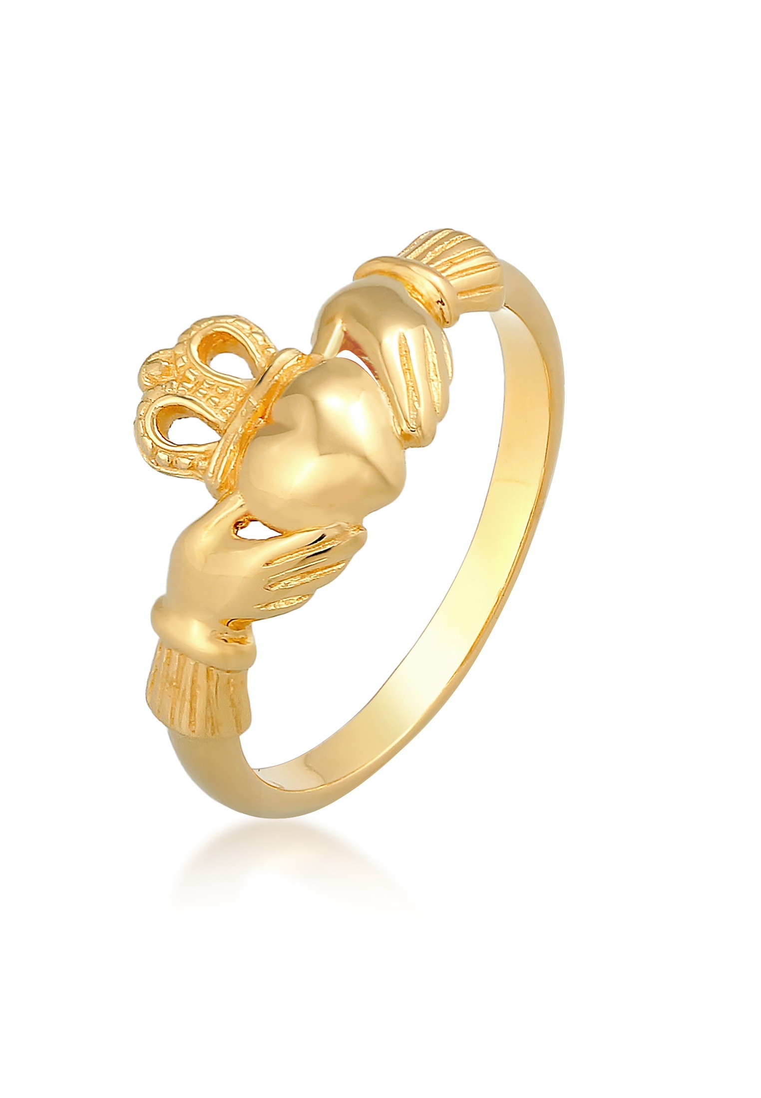 Elli Fingerring »Ring Claddagh Herz Krone Königlich 925 Silber«