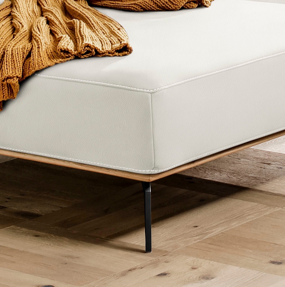W.SCHILLIG Ecksofa »run, Designsofa mit tollem Sitzkomfort, bequem, L-Form«, mit Holzsockel, Füße in Schwarz pulverbeschichtet, Breite 279 cm