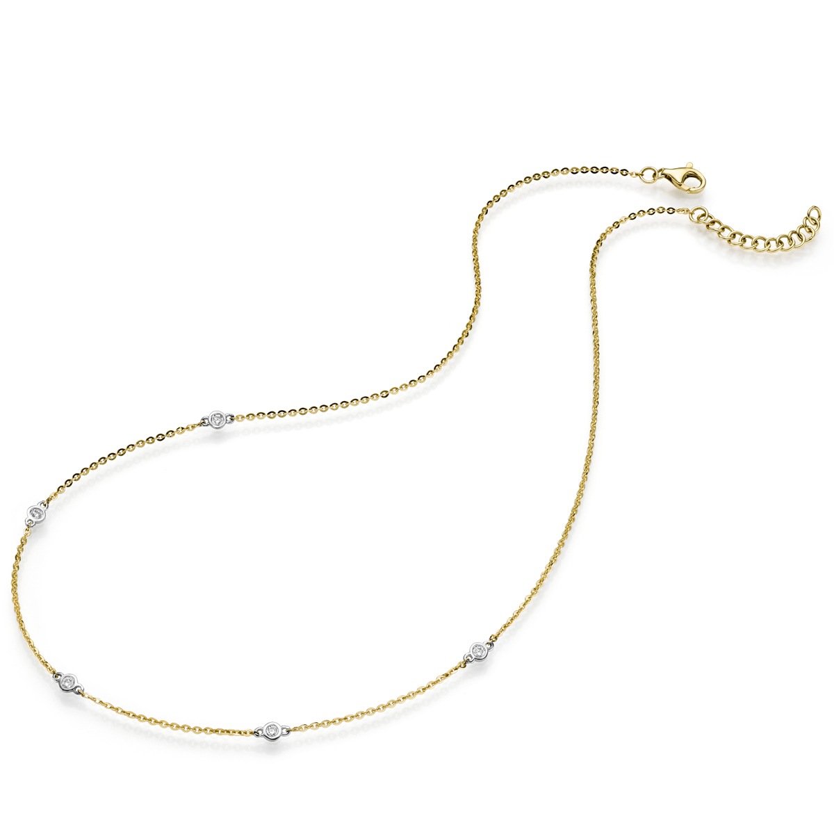 goldmaid Collier, 375/-Gelb-Weißgold 5 Brillanten 0,20ct. P1/H