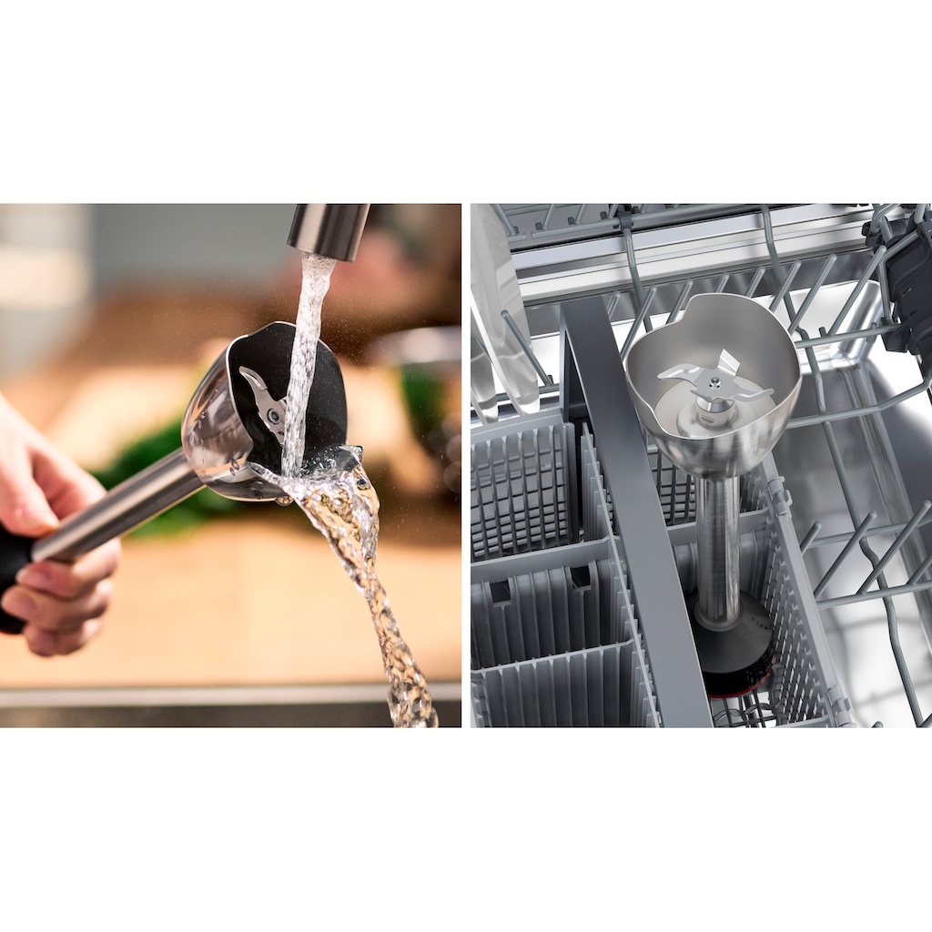 BOSCH Stabmixer »ErgoMaster Serie 4 MSM4B620«, 1000 W, Edelstahl-Mixstab, Zerkleinerer, Mix-/Messbecher, schwarz