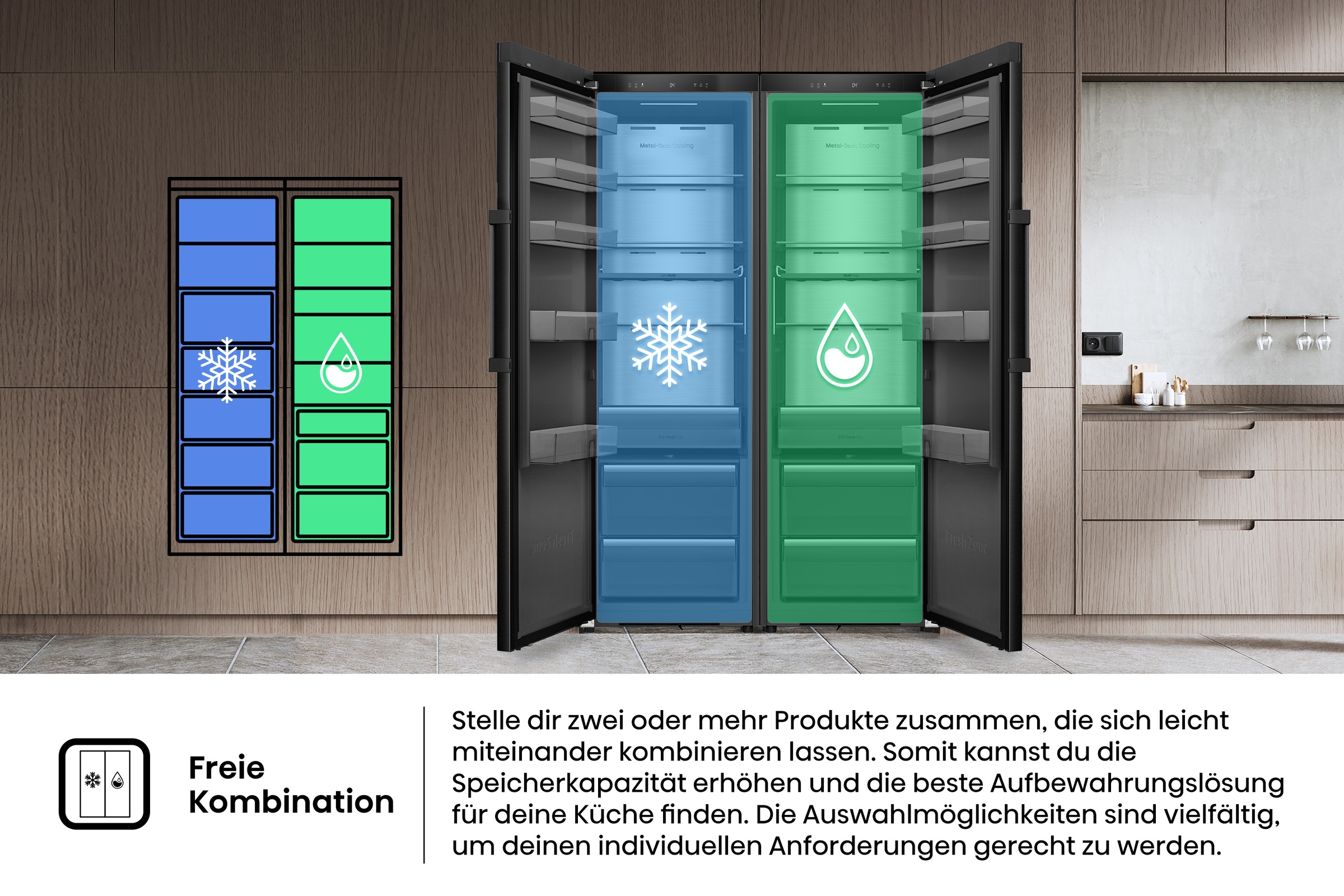 Hisense Kühlschrank »RL5K370GSFC1« 185,6 cm hoch 59,5 cm breit MetalCooling