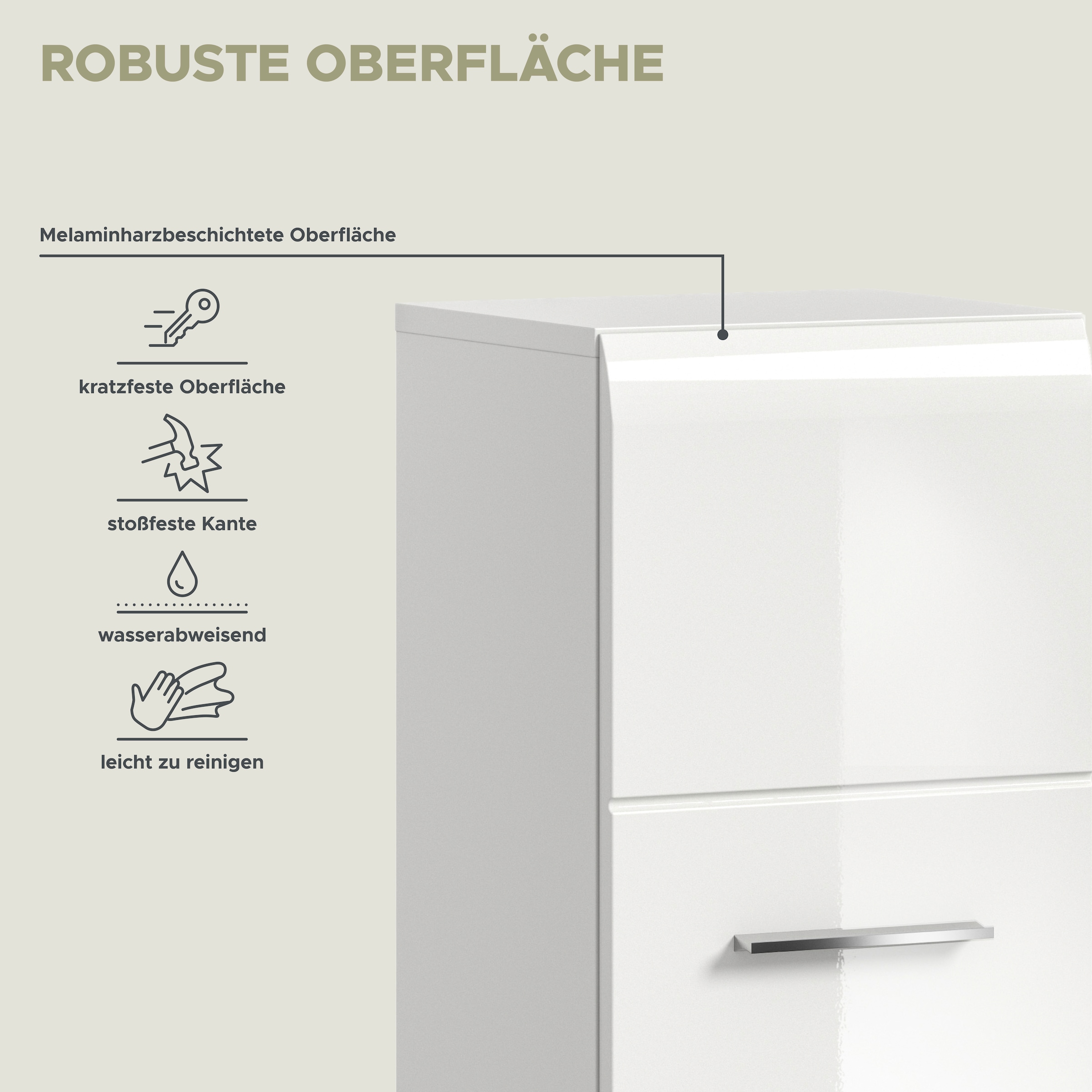 INOSIGN Stauraumschrank 1 Stk. tlg. Florenz, Stauraumschrank, Weiß Hochglanz, 30 cm breit, 4 Fächer