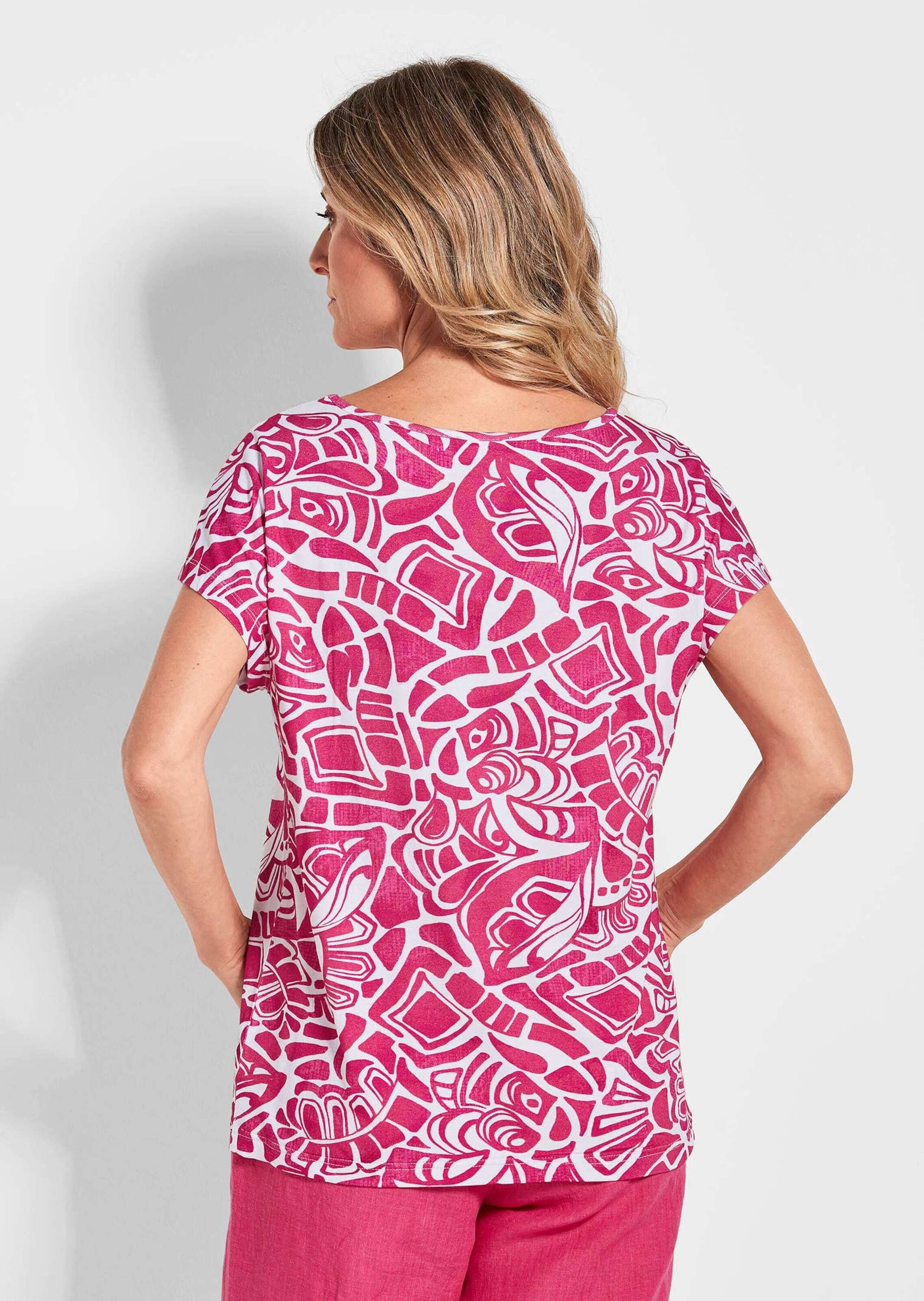 GOLDNER Print-Shirt »Damen Oberteil Ethnoprint Kurzarm«