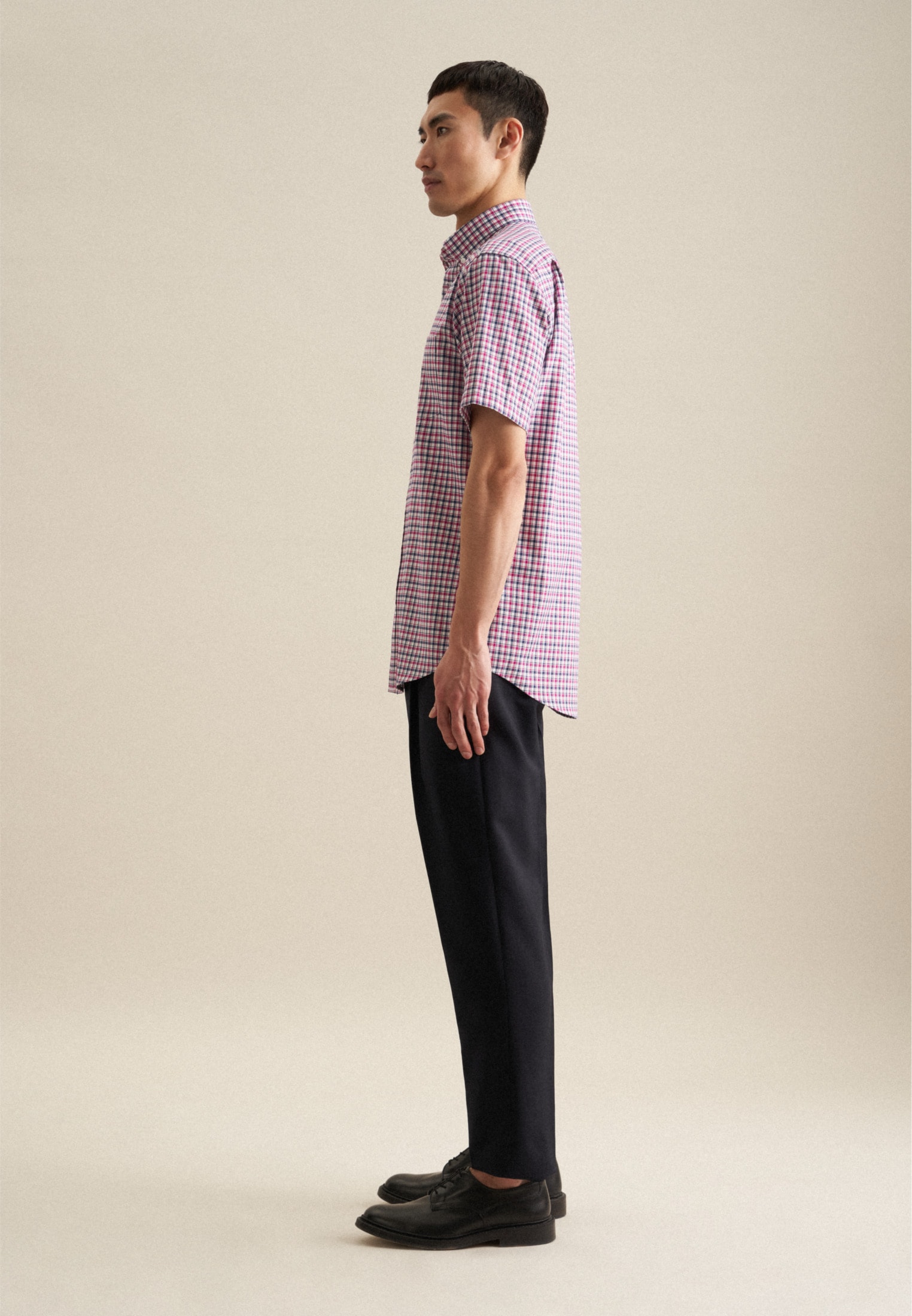 seidensticker Businesshemd »Regular« Regular 1/2 Button-Down-Kragen Karo
