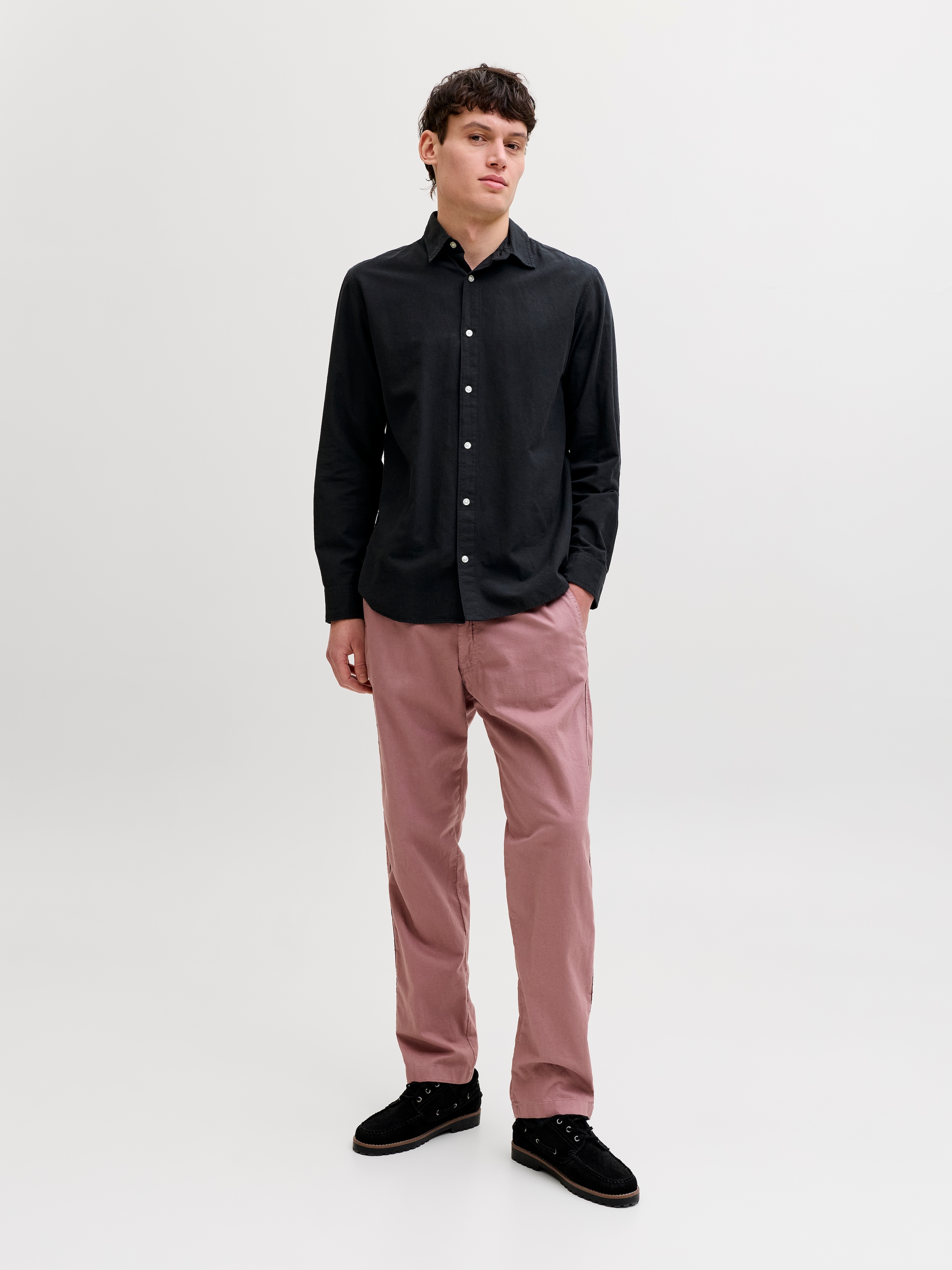 Jack & Jones Langarmhemd »JJEBREEZE LINEN BLEND SHIRT L/S SN« mit Knopfleiste