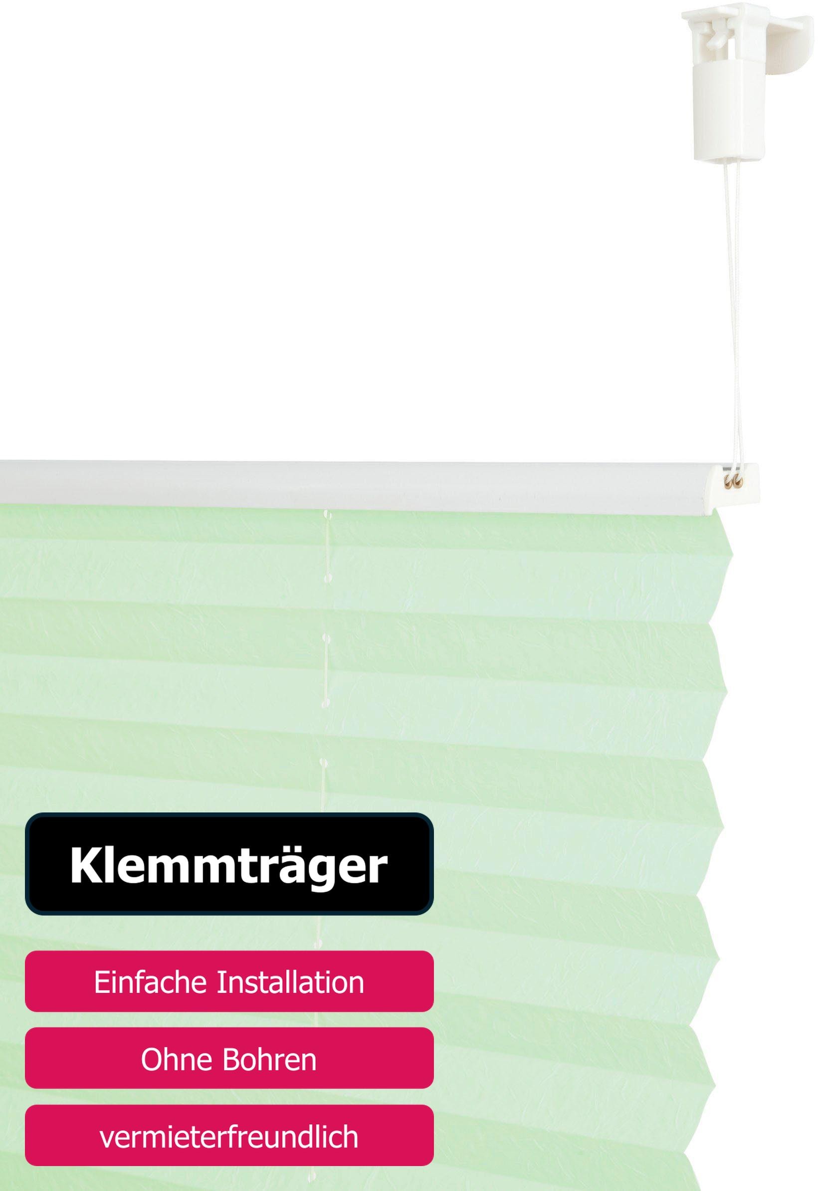 OTTO home Plissee »DAHRA - in Crush-Optik« Lichtschutz ohne Bohren verspannt Fixmaß, Bestseller mit über 5500 4,5-Sterne-Bewertungen, Klemmträger