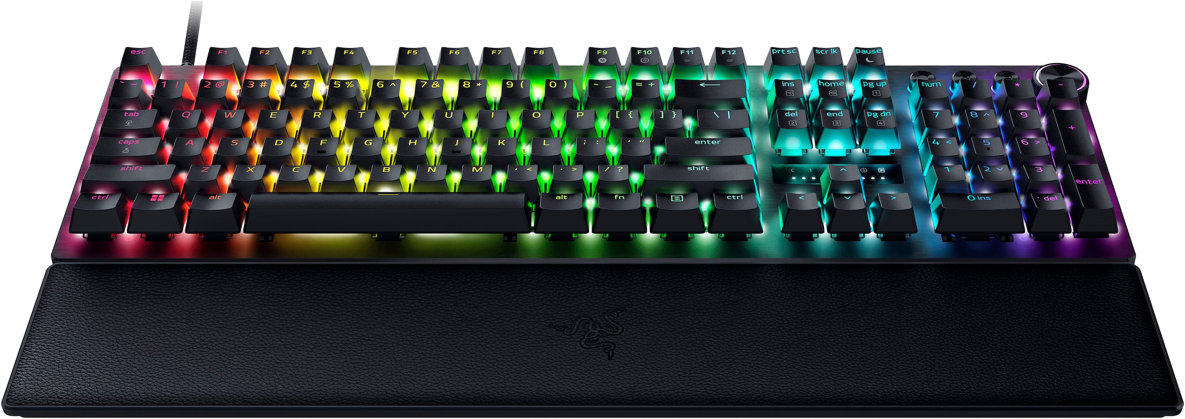 RAZER Gaming-Tastatur »Huntsman V3 Pro DE Layout«, (Funktionstasten-Handgelenkauflage-Makrotasten-Profil-Speicher-USB-Anschluss-Ziffernblock)