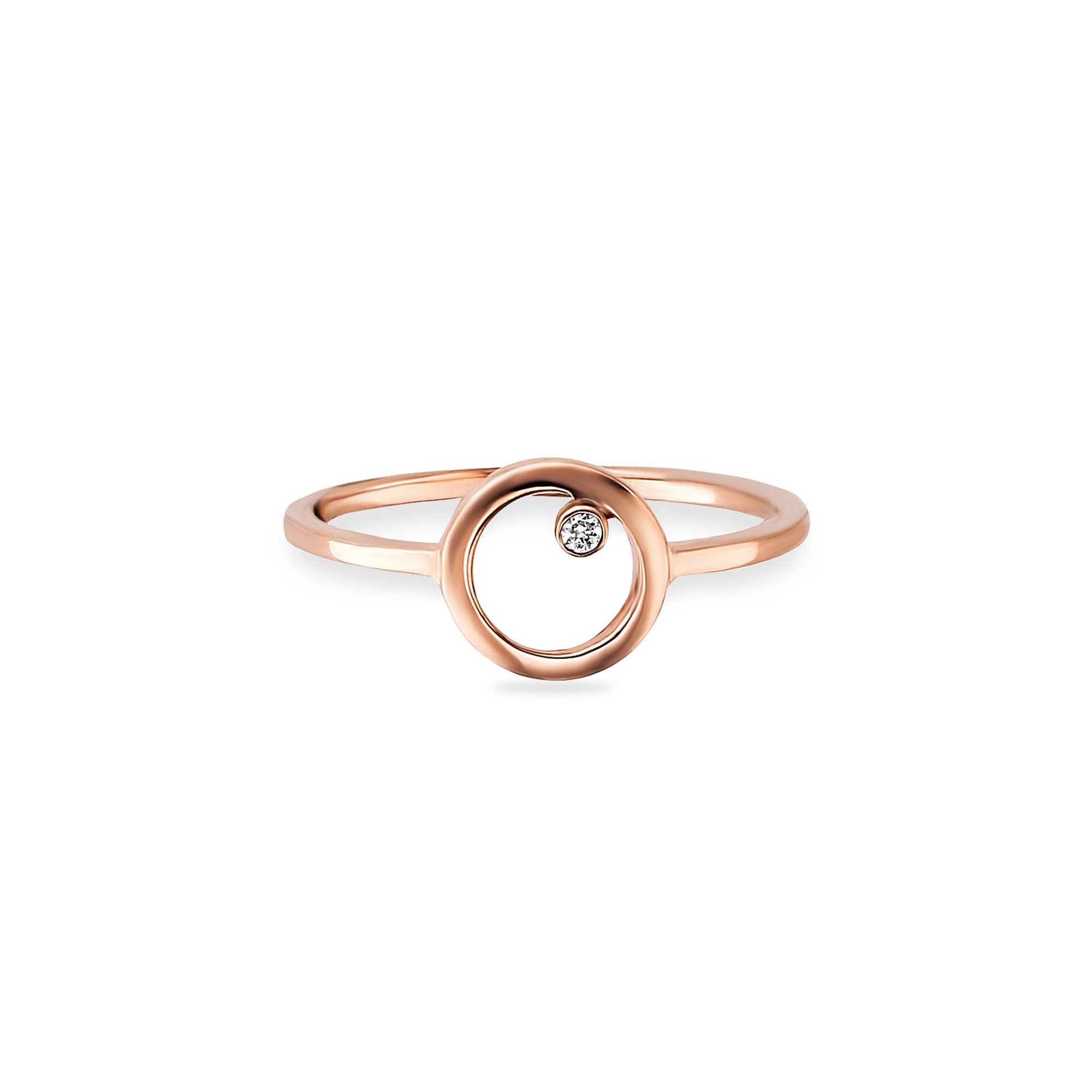 CAÏ Fingerring »925/- Sterling Silber rotvergoldet Zirkonia Kreis«, Ring