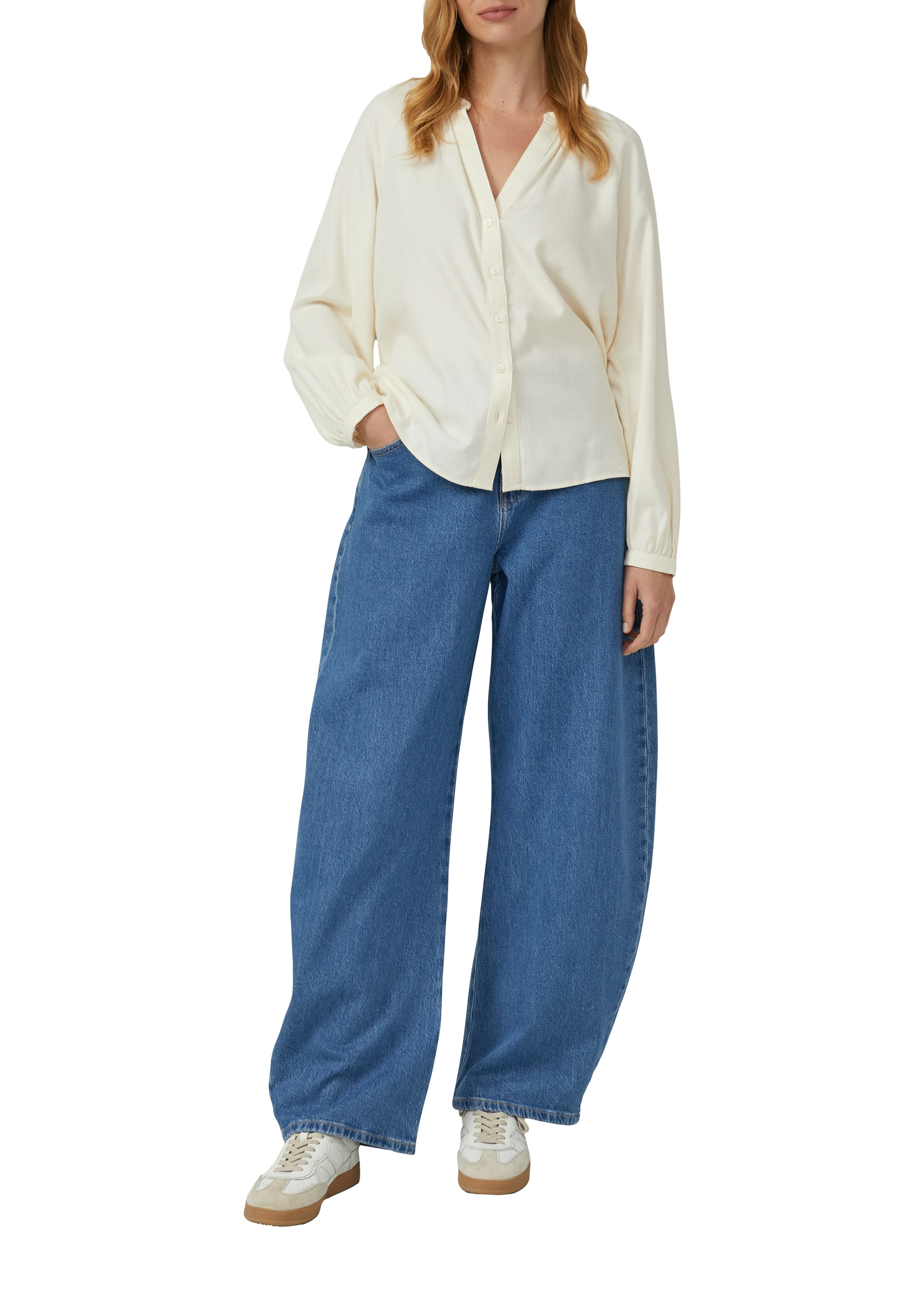 s.Oliver Flanellbluse mit Raffung