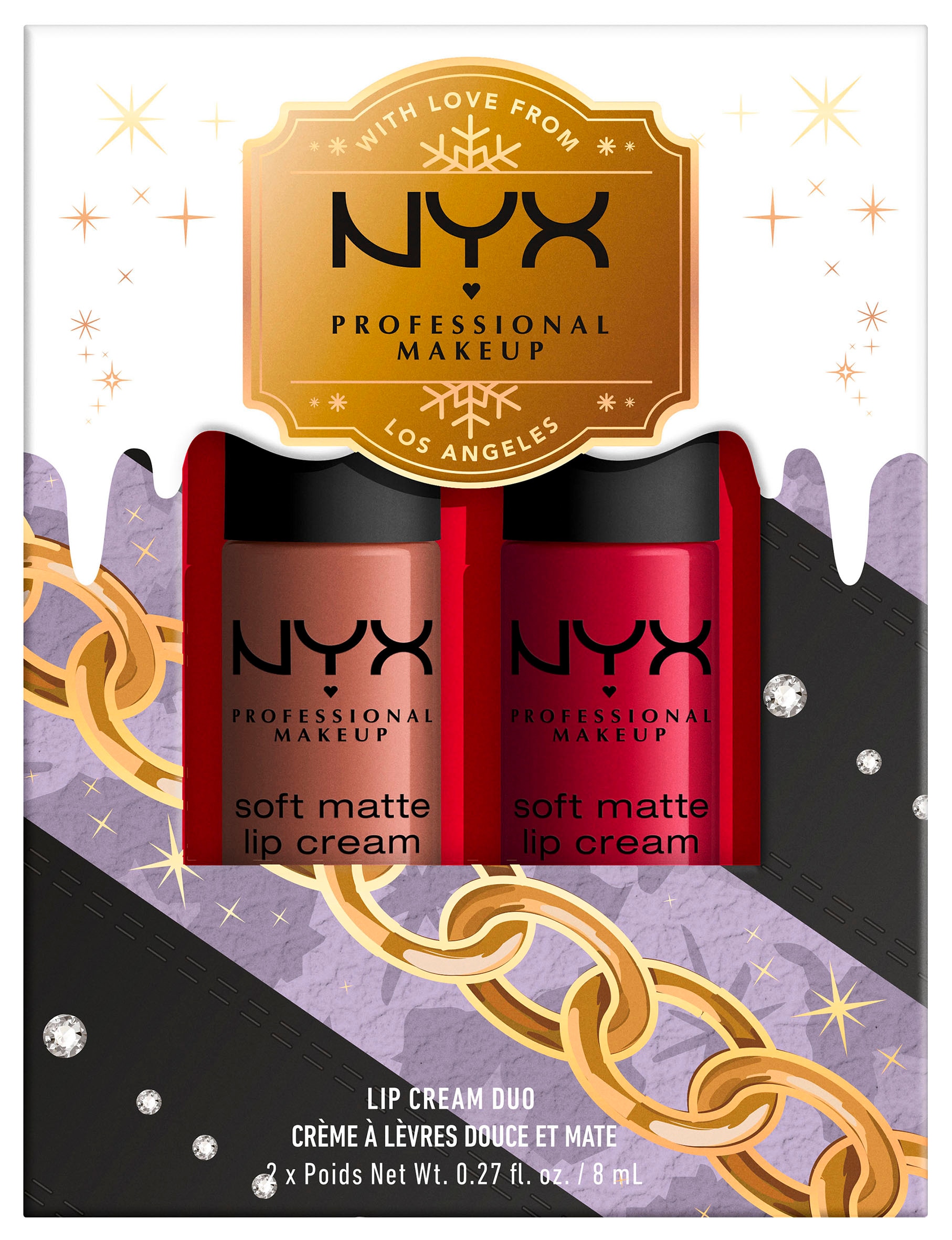 NYX Lippenstift »Professional Makeup X-Mas Soft Matte Lip Cream Duo«, mit natürlichen Inhaltstoffen