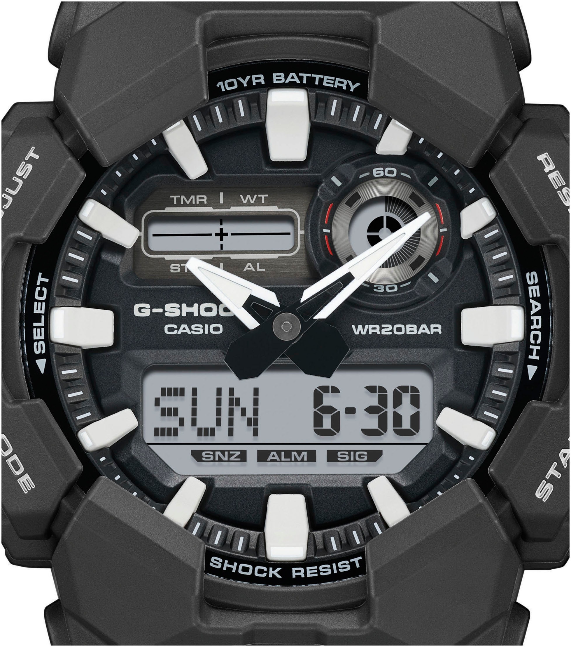 CASIO G-SHOCK Chronograph, Quarzuhr, Armbanduhr,Herrenuhr, digital,Resinband, bis 20 bar wasserd.