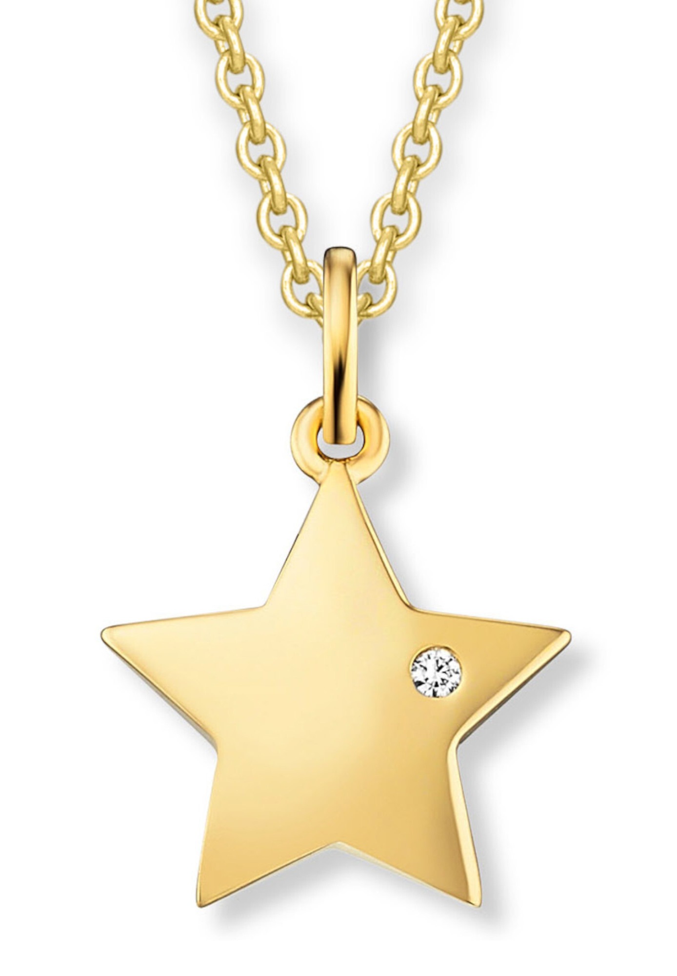 ONE ELEMENT Kettenanhänger »0.01 ct  Diamant Brillant Stern Anhänger aus 585 Gelbgold«