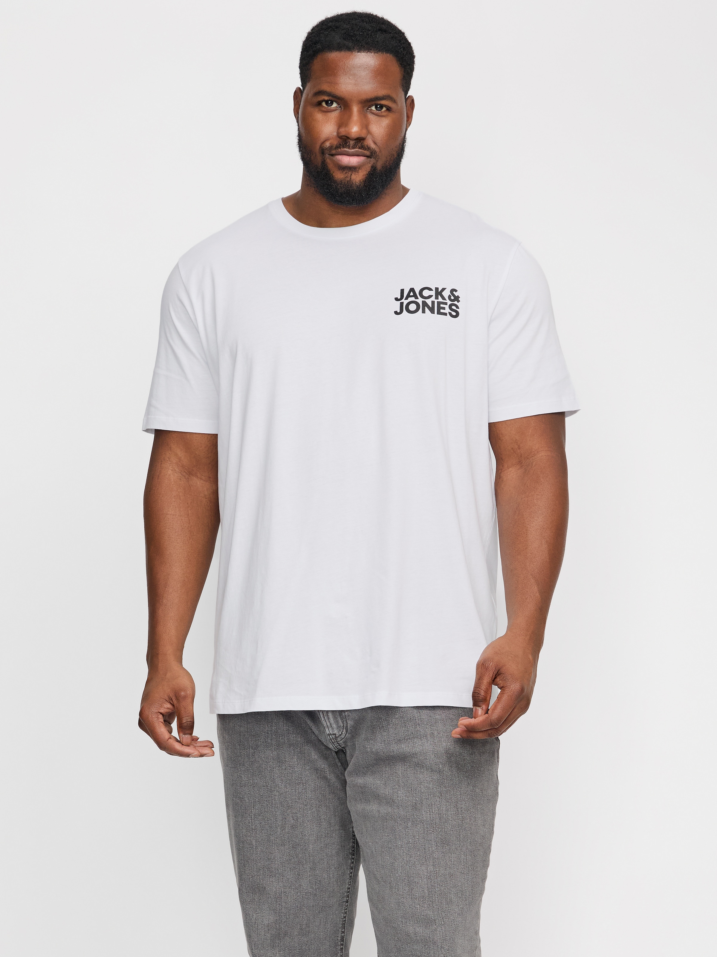 Jack & Jones PlusSize Rundhalsshirt »JJECORP LOGO TEE SS O-NECK NOOS PLS« Baumwolle, regular fit