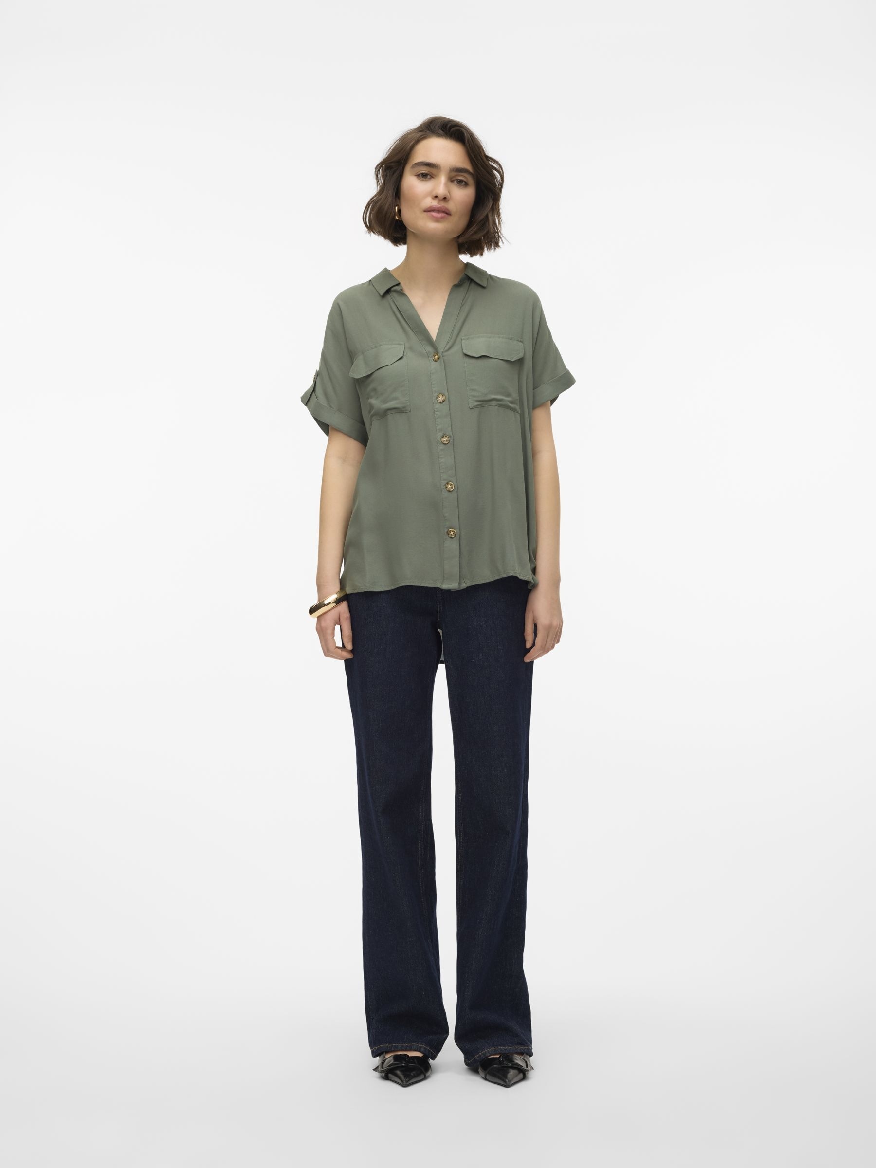 Vero Moda Hemdbluse »VMBUMPY S/S SHIRT WVN GA NOOS«