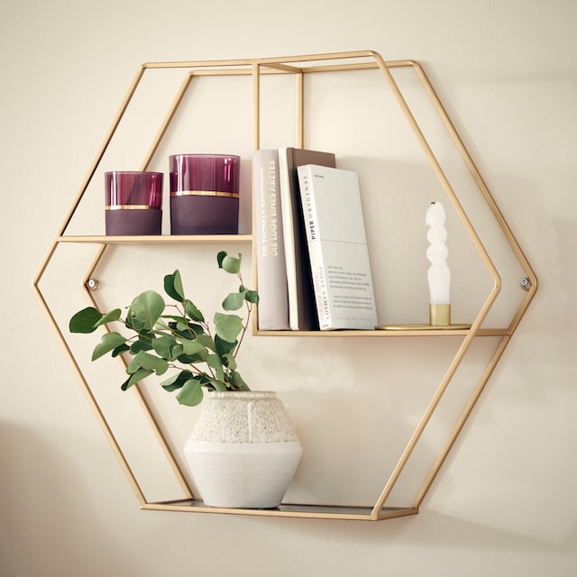 Leonique Deko-Wandregal »Hexagon«, sechseckiges Element, goldfarben, in  modernem Design OTTO Online Shop