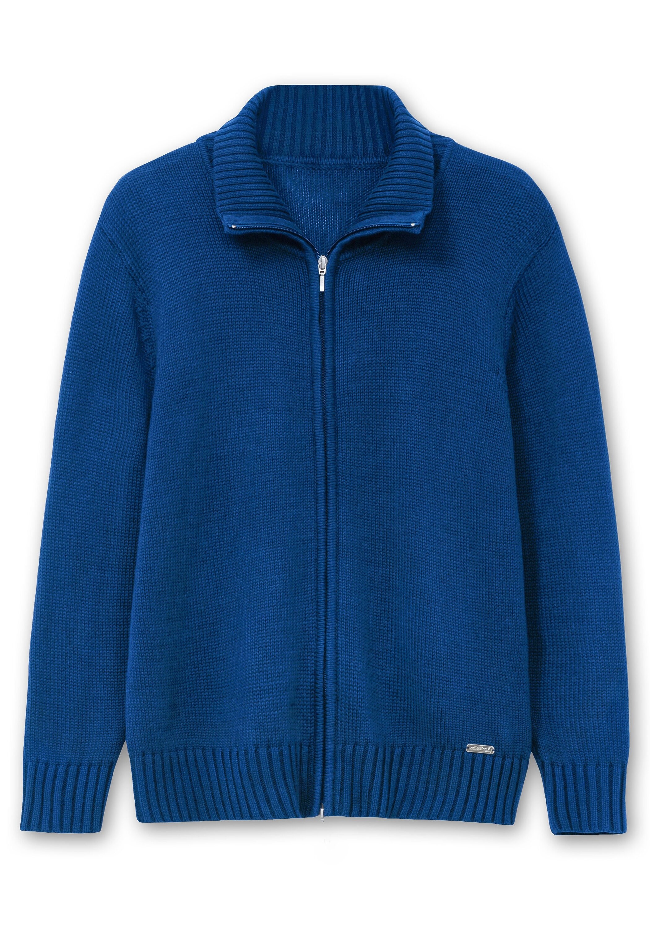 Sheego Strickjacke »Strickjacke mit Troyerkragen und 2-Wege-Zipper«