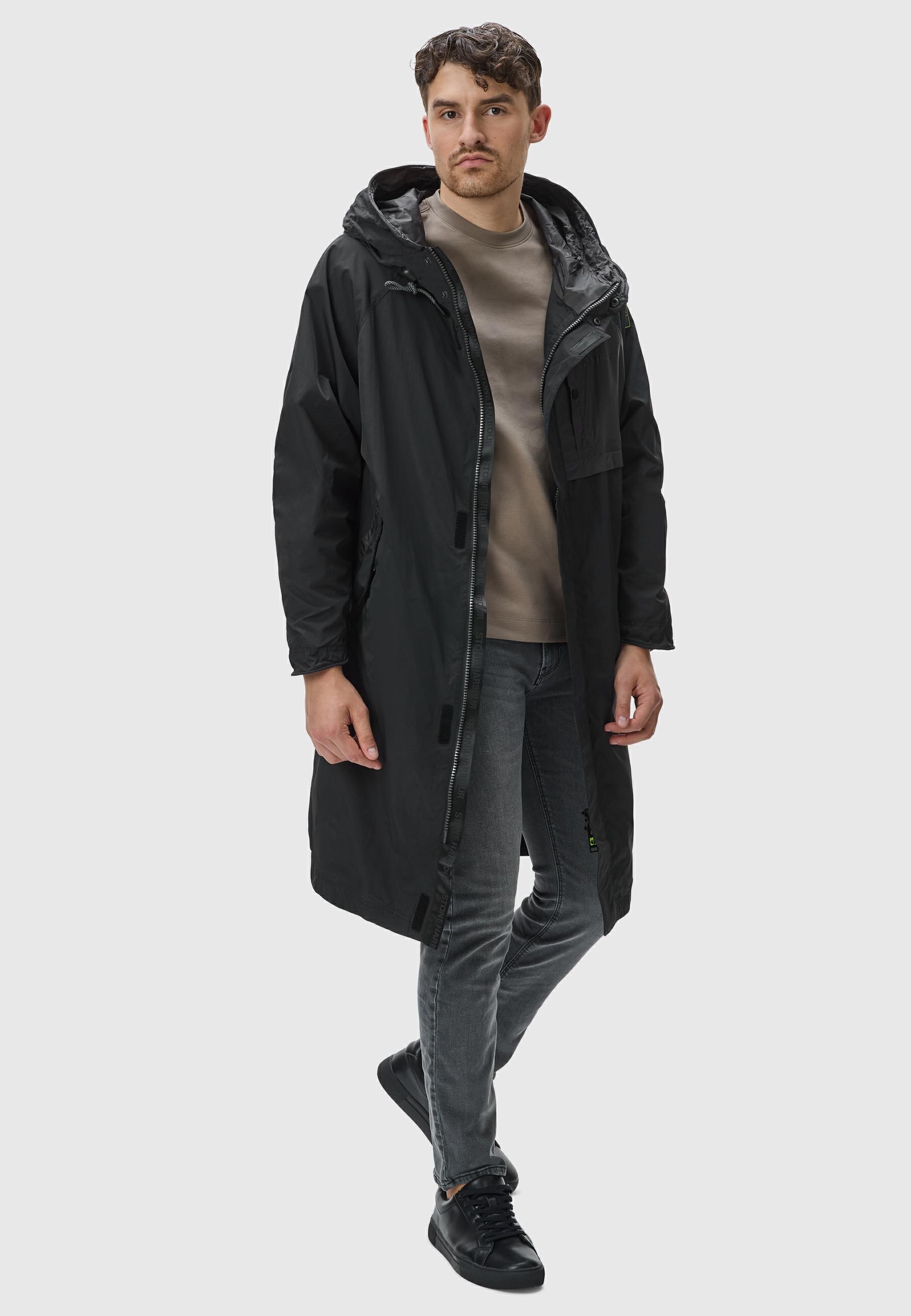 Stone Harbour Regenmantel »Regenmantel Zafaar«, Lange Herren Regenjacke mit Kapuze
