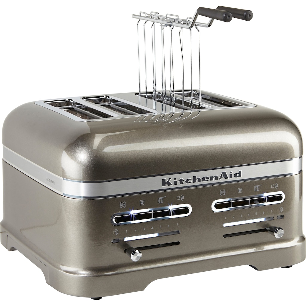 KitchenAid Toaster »Artisan 5KMT4205EMS MEDALLION-SILBER«, 4 kurze Schlitze, für 4 Scheiben, 2500 W
