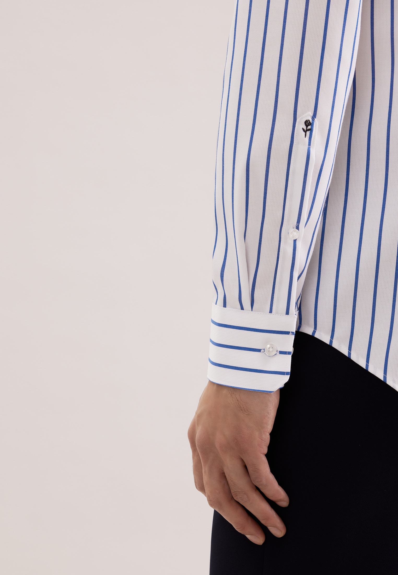 seidensticker Businesshemd »Schwarze Rose« Slim 1/1 Kentkragen Gestreift